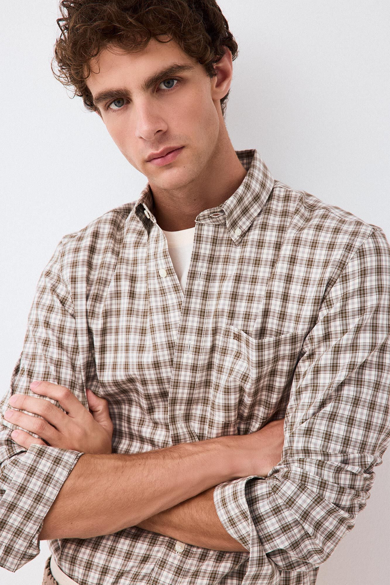 Pedro del Hierro Plaid twill shirt