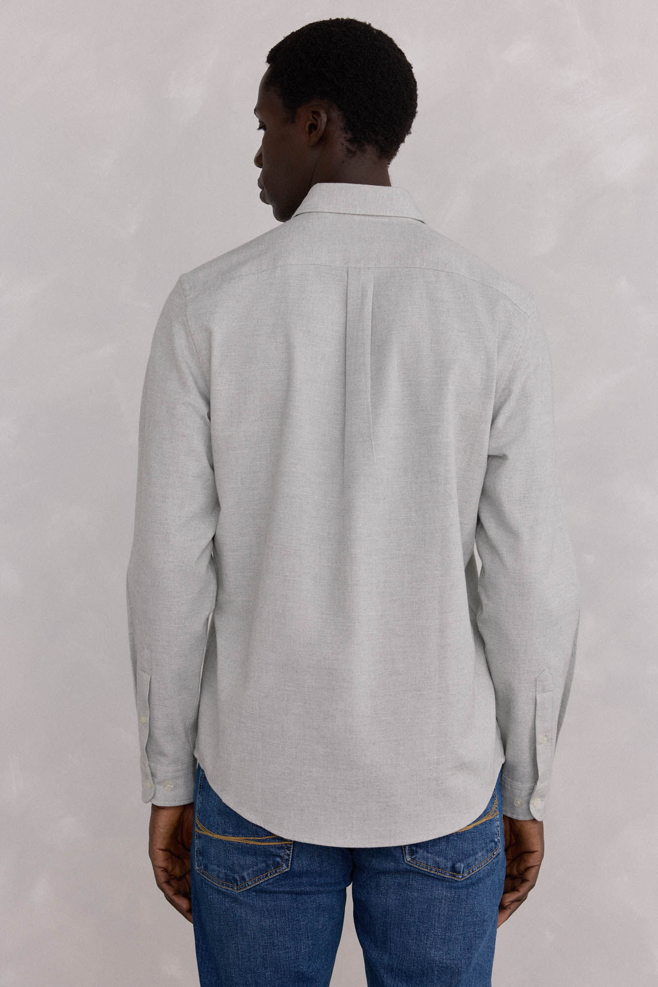 Pedro del Hierro Camisa Oxford Lisa Escovada Cizento