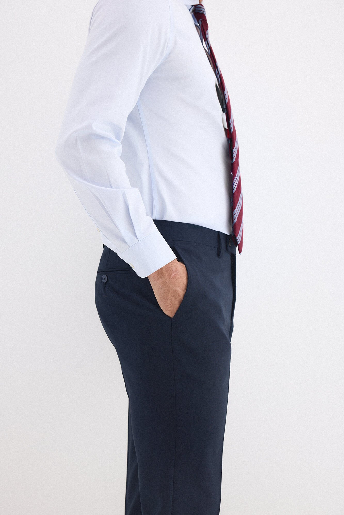 Pedro del Hierro Canvas slim bi-stretch trousers Blue