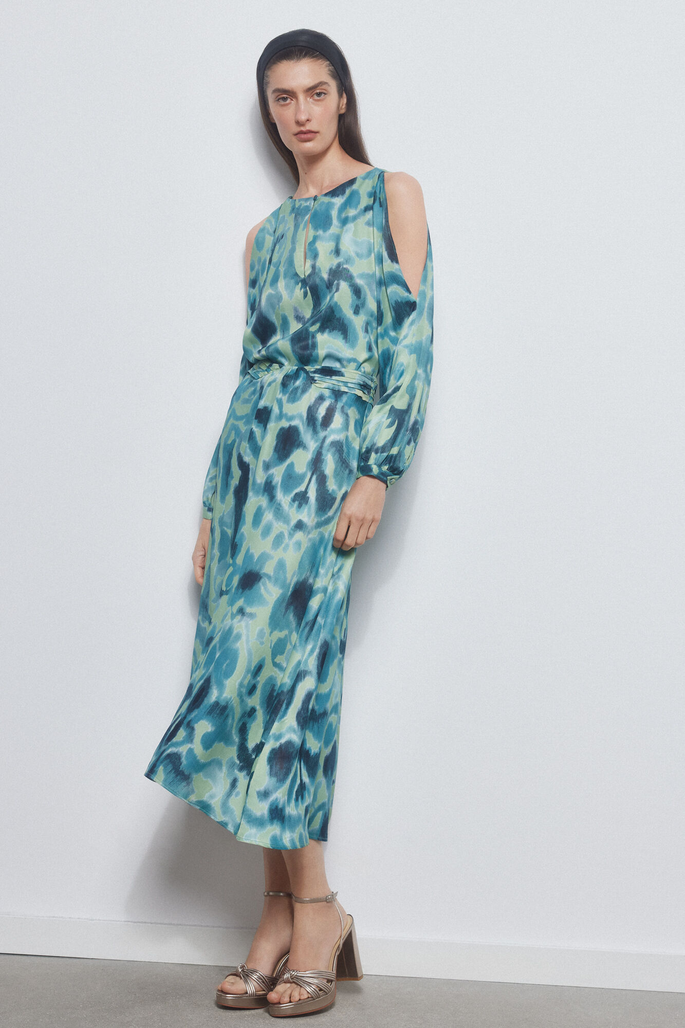 Pedro del Hierro Fluid blouse with slit at the sleeves Green