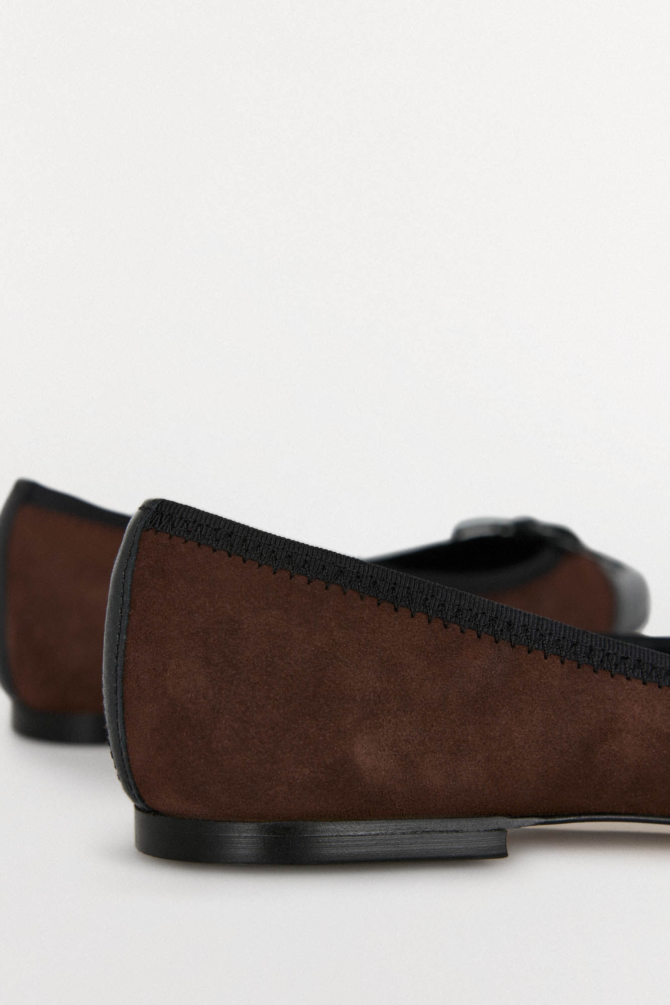 Pedro del Hierro leather ballerina with logo toe Brown