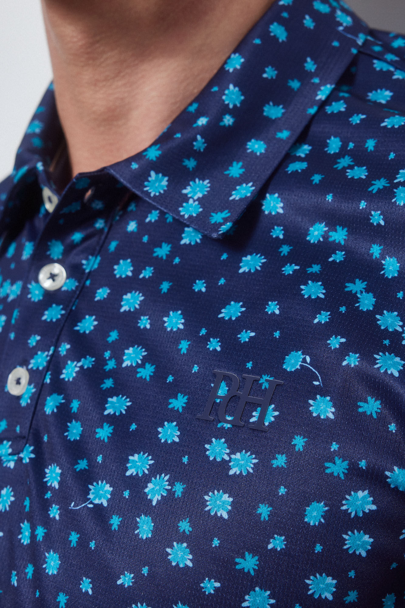 Pedro del Hierro GOLF printed technical polo shirt Blue