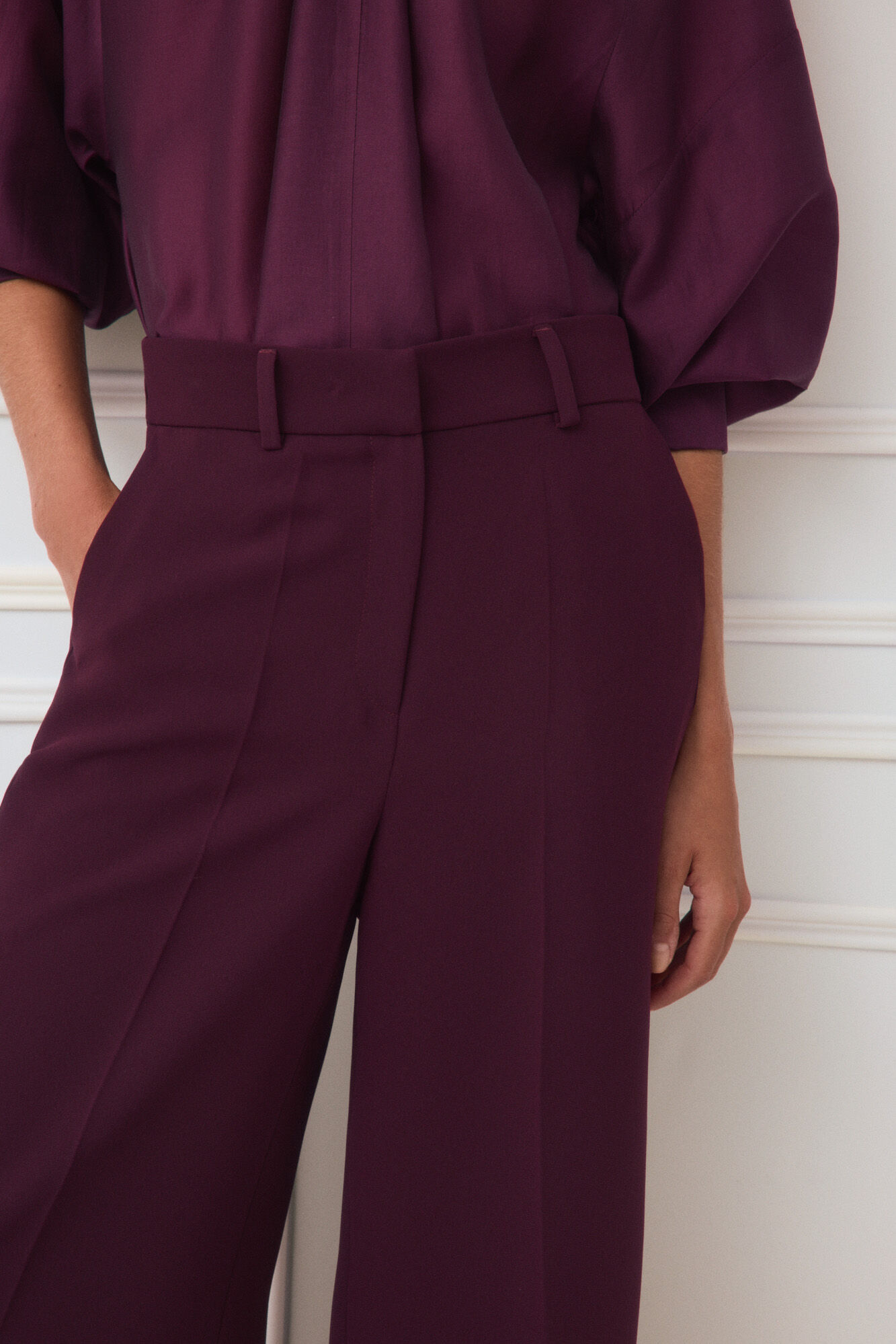 TFP by Tamara Falc&oacute; Straight trousers Burgundy