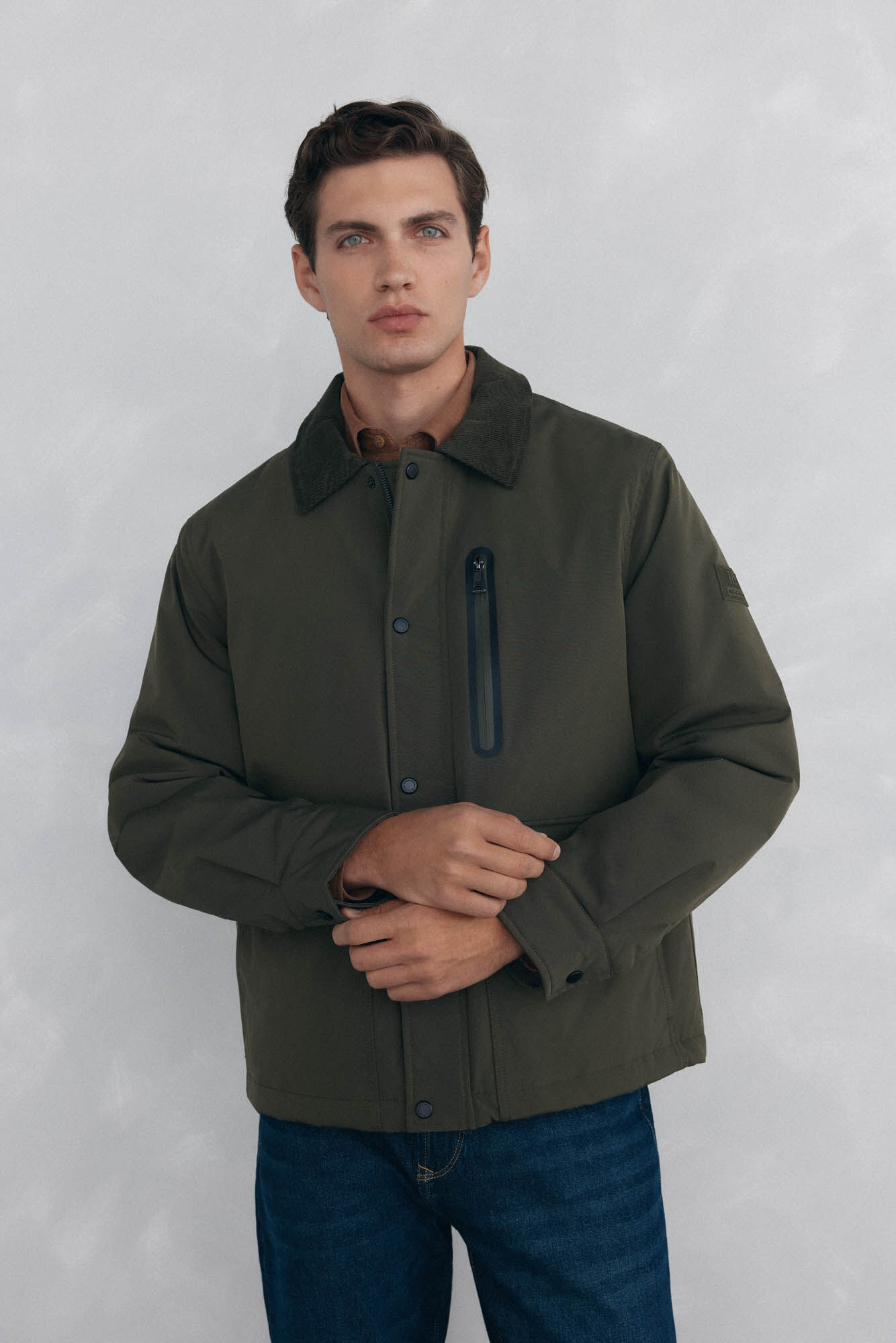 Pedro del Hierro Jacket with leaf neck Green