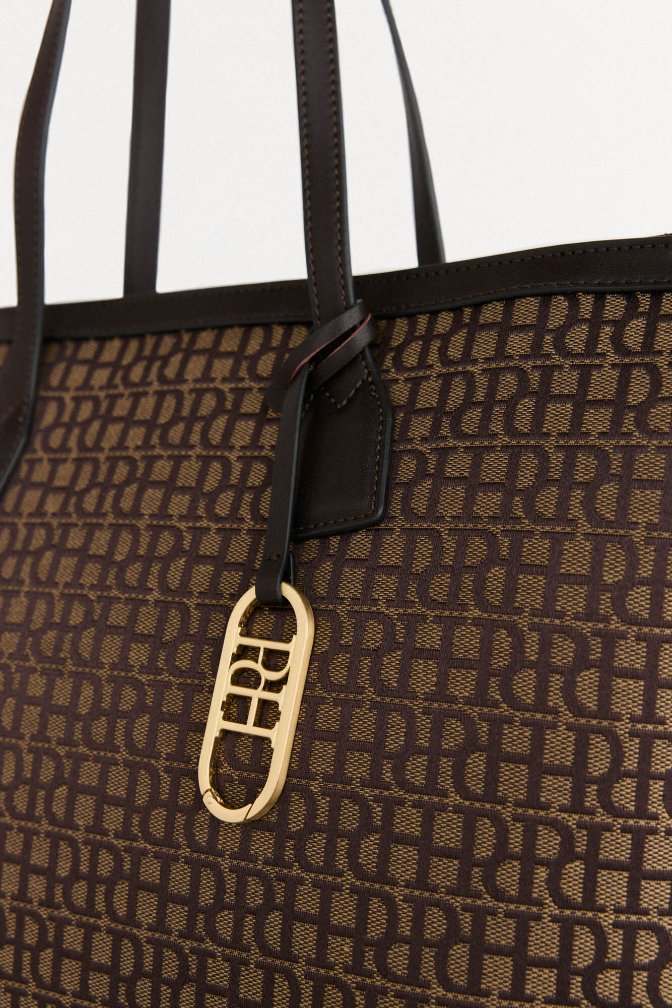 Pedro del Hierro Bolso shopper en jacquard Marr&oacute;n