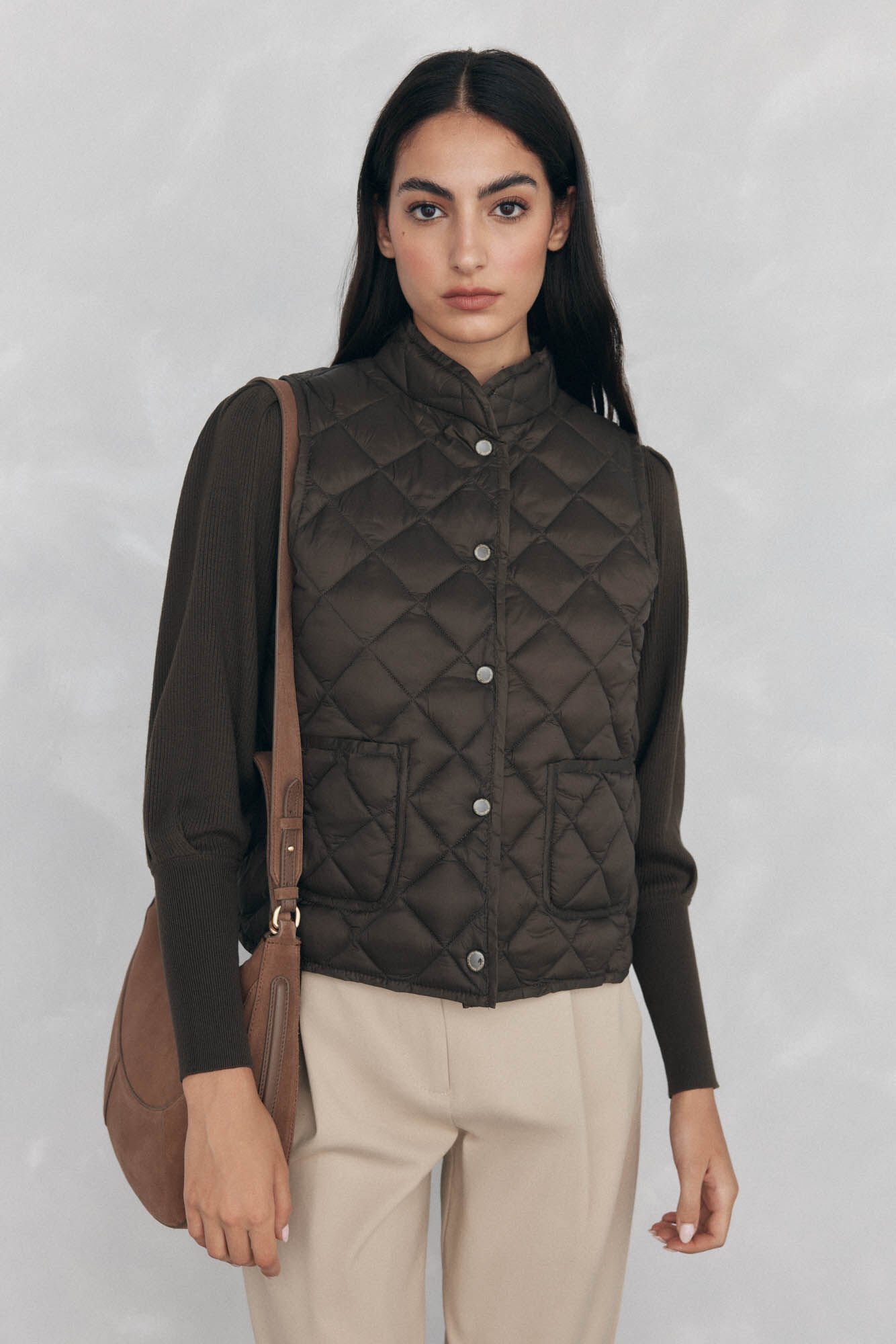 Pedro del Hierro Quilted gilet Green