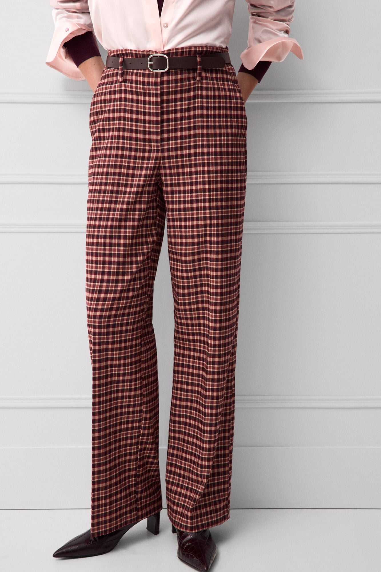 TFP by Tamara Falc&oacute; Plaid straight trousers