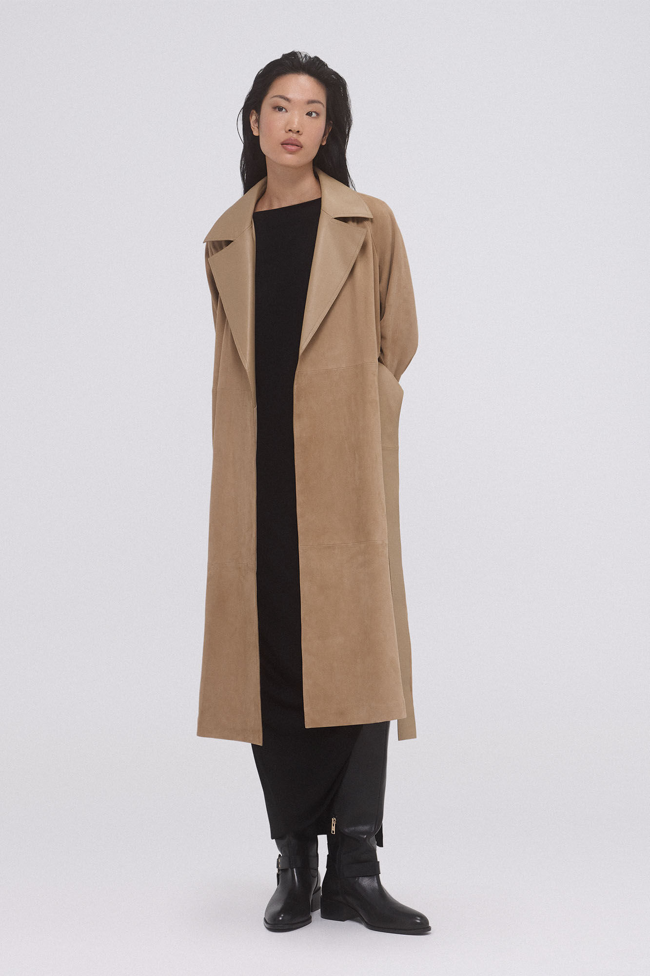 Pedro del Hierro leather trench Brown