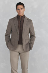 Pedro del Hierro herringbone jersey-knit with removable lining Brown