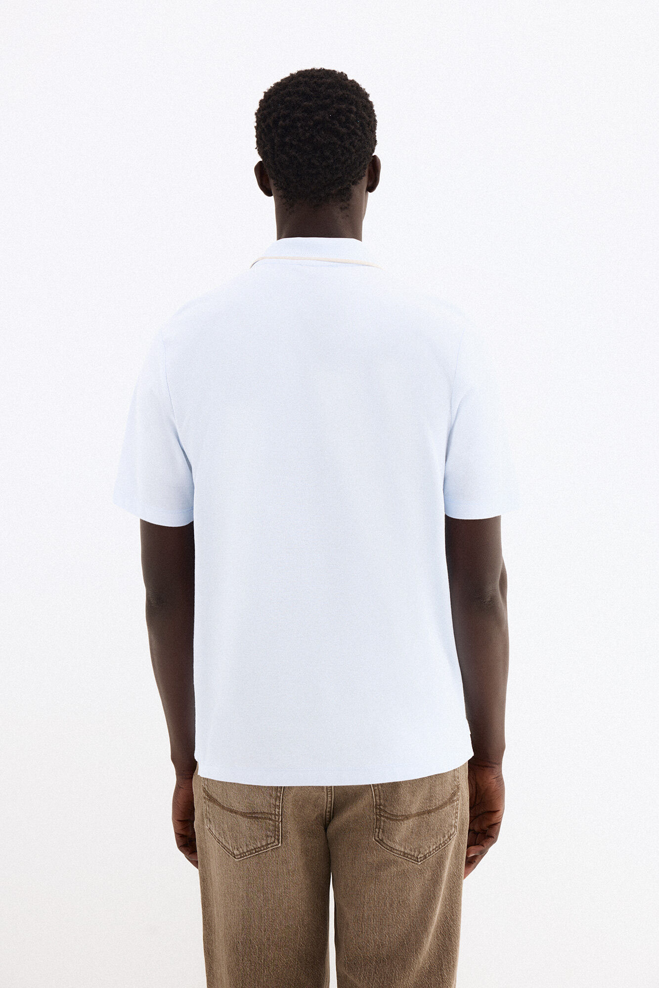 Pedro del Hierro Textured polo shirt Blue