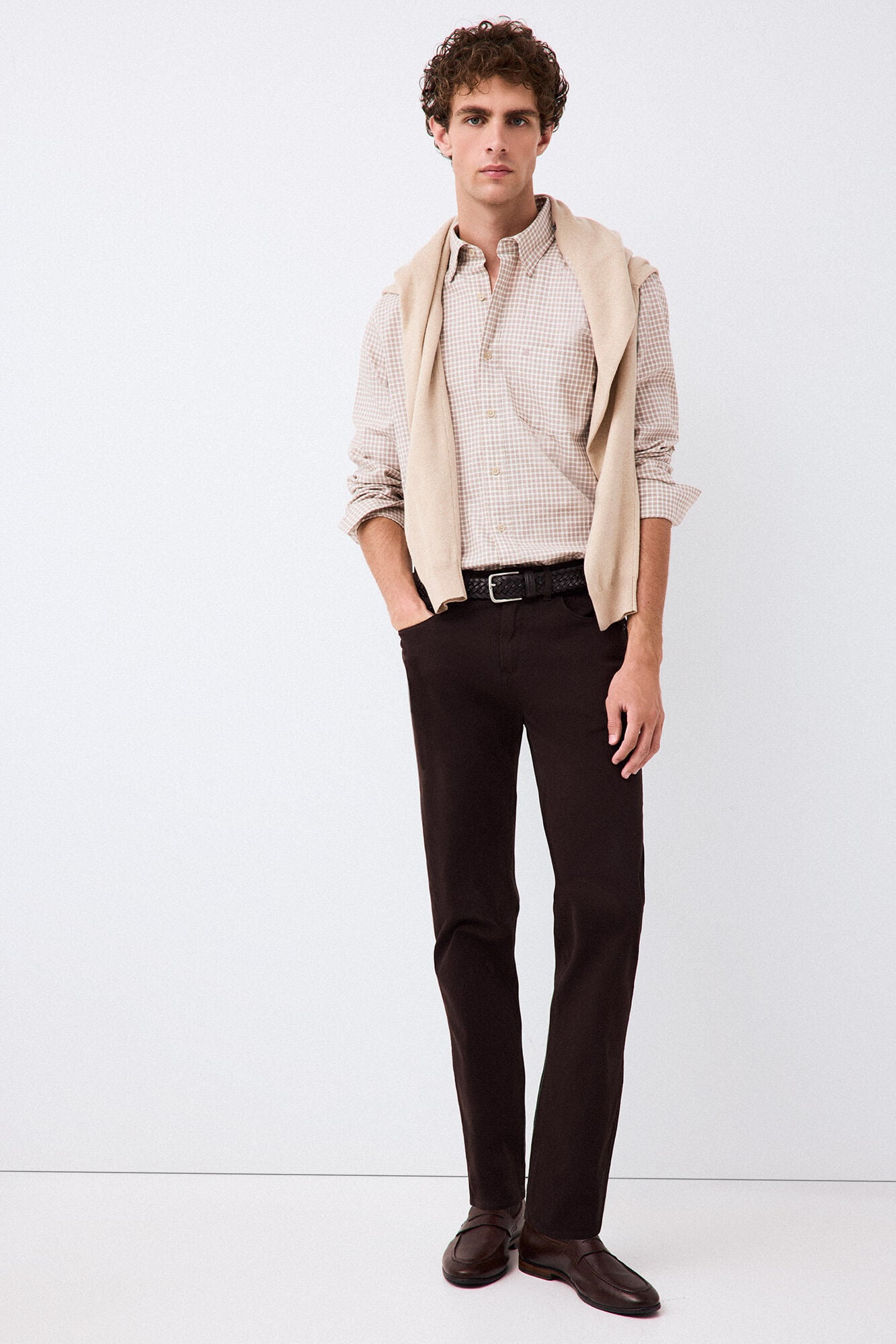 Pedro del Hierro Melange plaid shirt