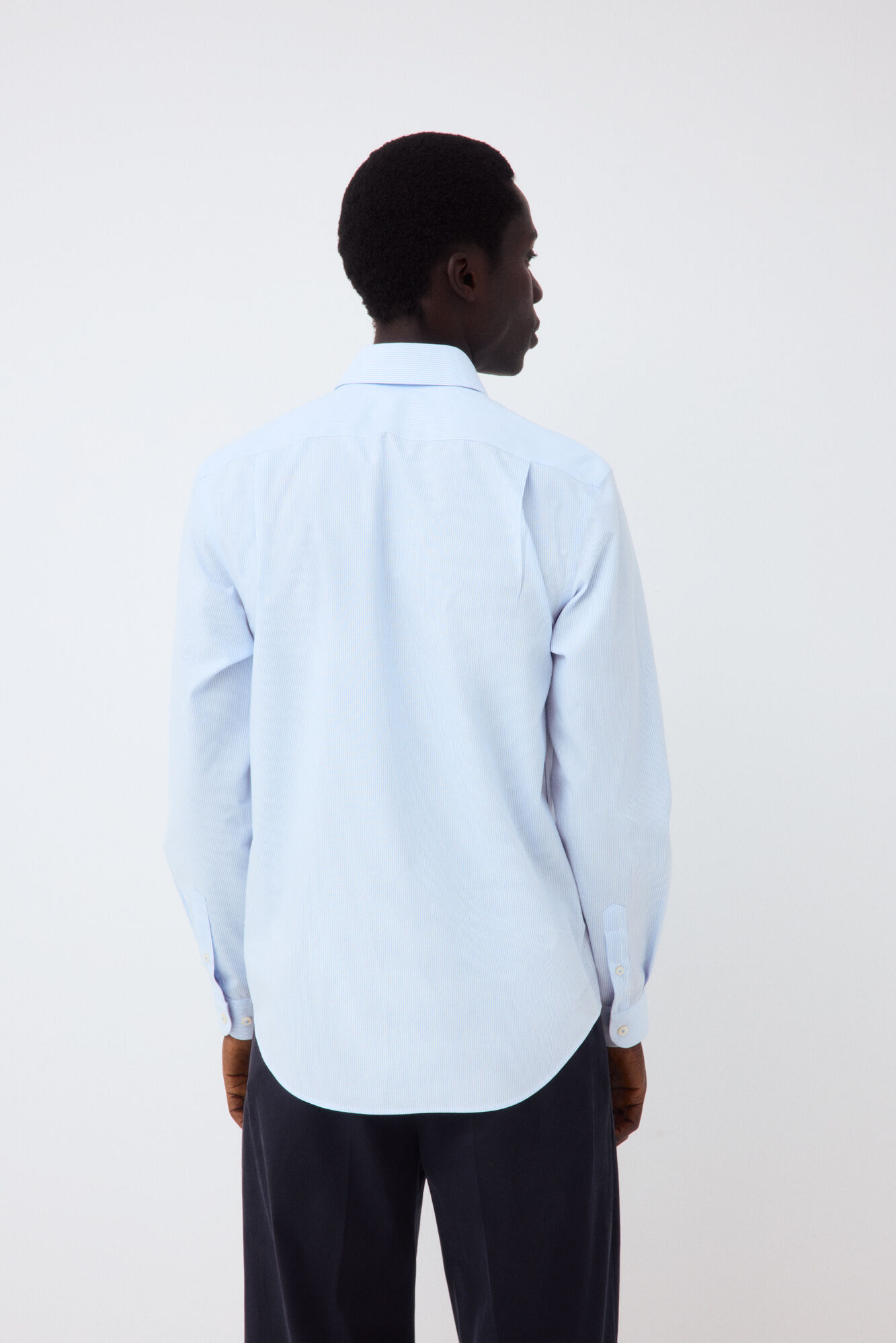 Pedro del Hierro Striped easy-iron dress shirt Blue