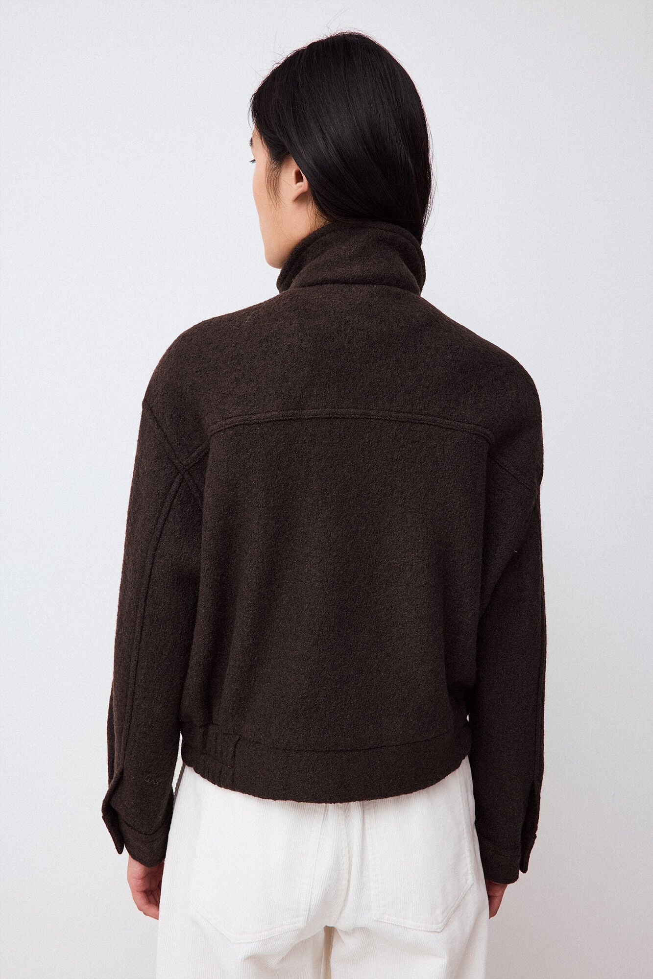 Pedro del Hierro Boucl&eacute; bomber Brown