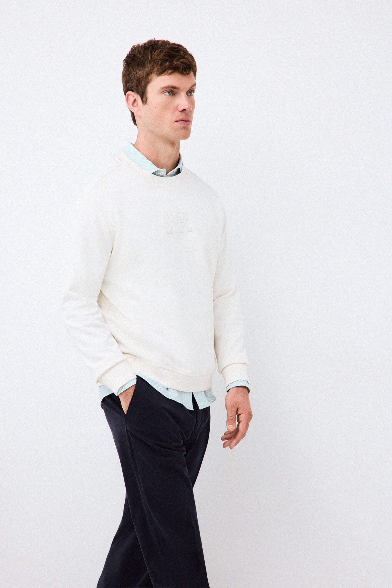 Pedro del Hierro Crew neck logo sweatshirt