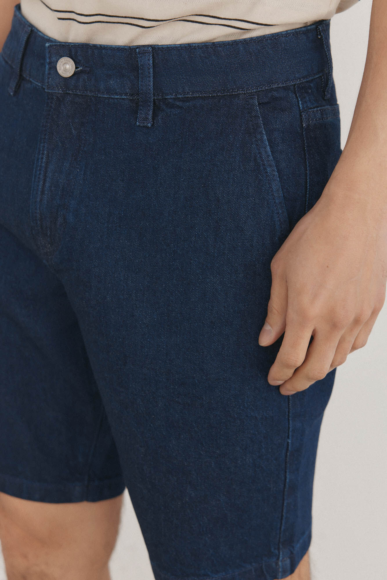 Pedro del Hierro Regular fit denim Bermuda shorts Blue