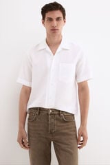 Pedro del Hierro Linen cotton short sleeve shirt White