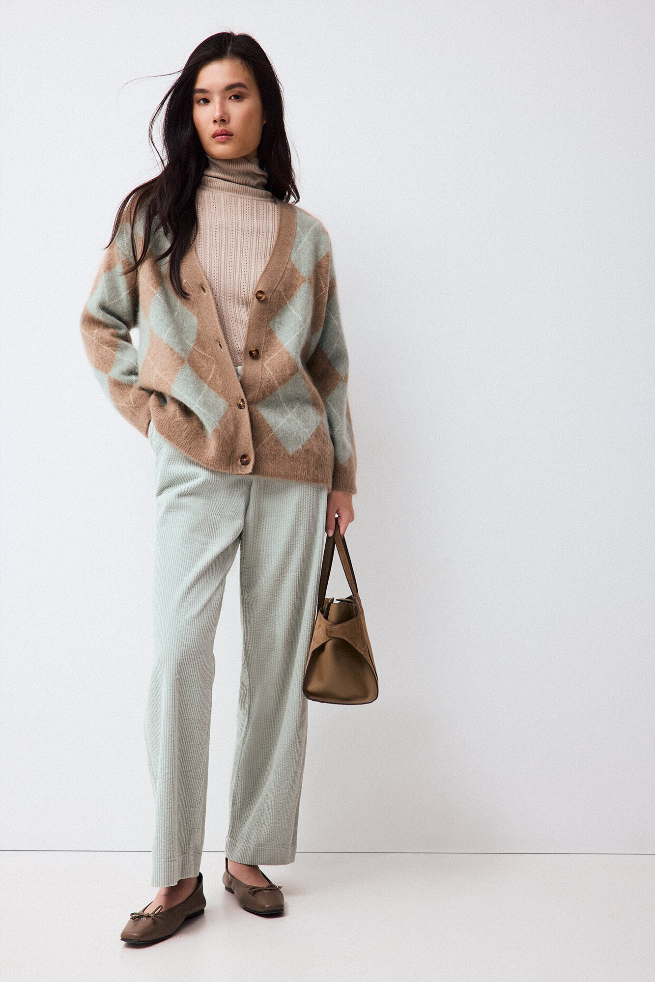 Pedro del Hierro Basic cross-knit funnel neck jumper