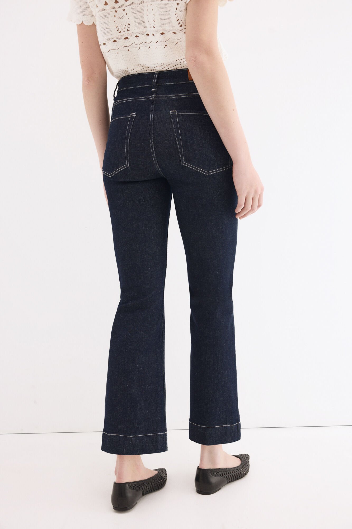 Pedro del Hierro Push-up flare cropped jeans Blue