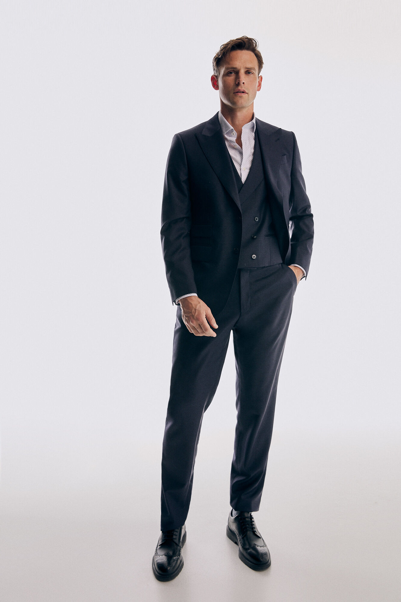 Pedro del Hierro Chaleco azul tailored fit Azul