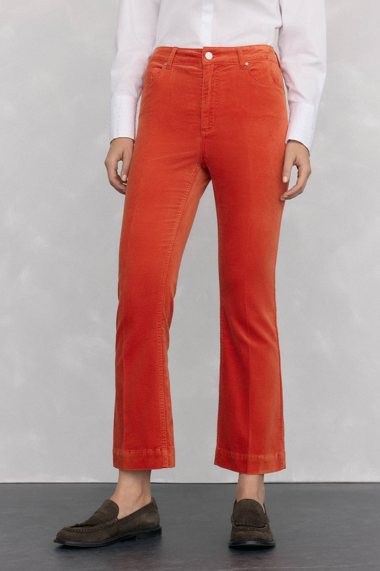 Pedro del Hierro Cropped flare velvet pants