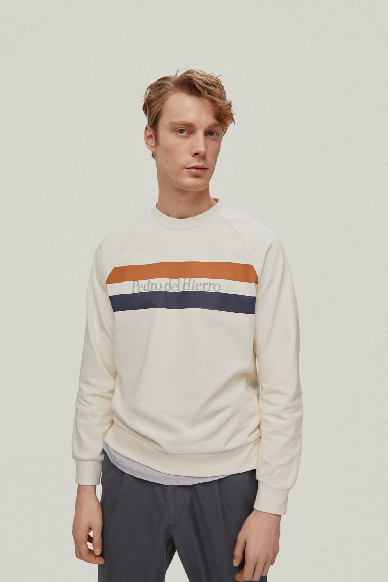 Sudadera caja logo y rayas Sudaderas de hombre Pedro del Hierro