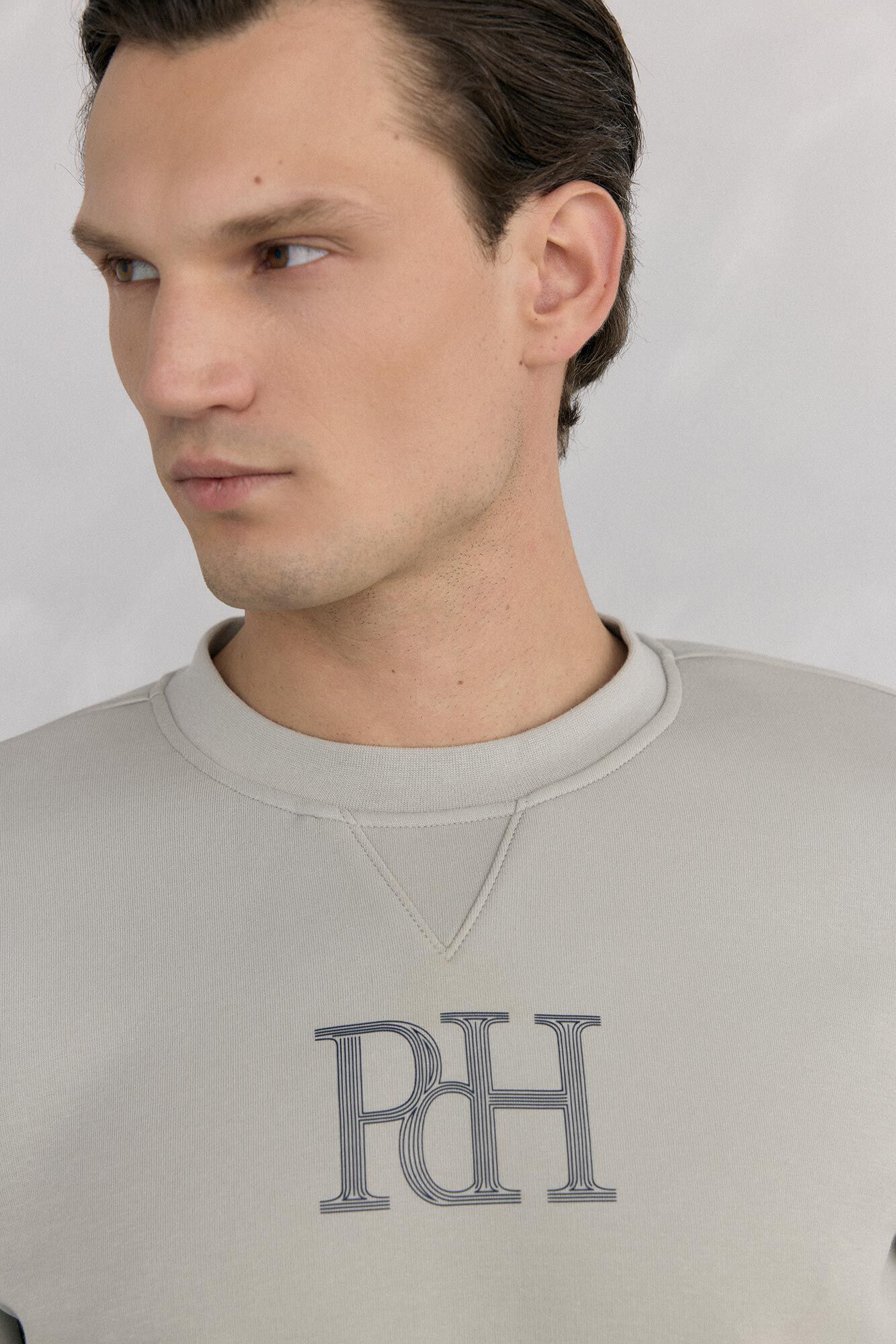Pedro del Hierro Technical fabric crew neck sweatshirt