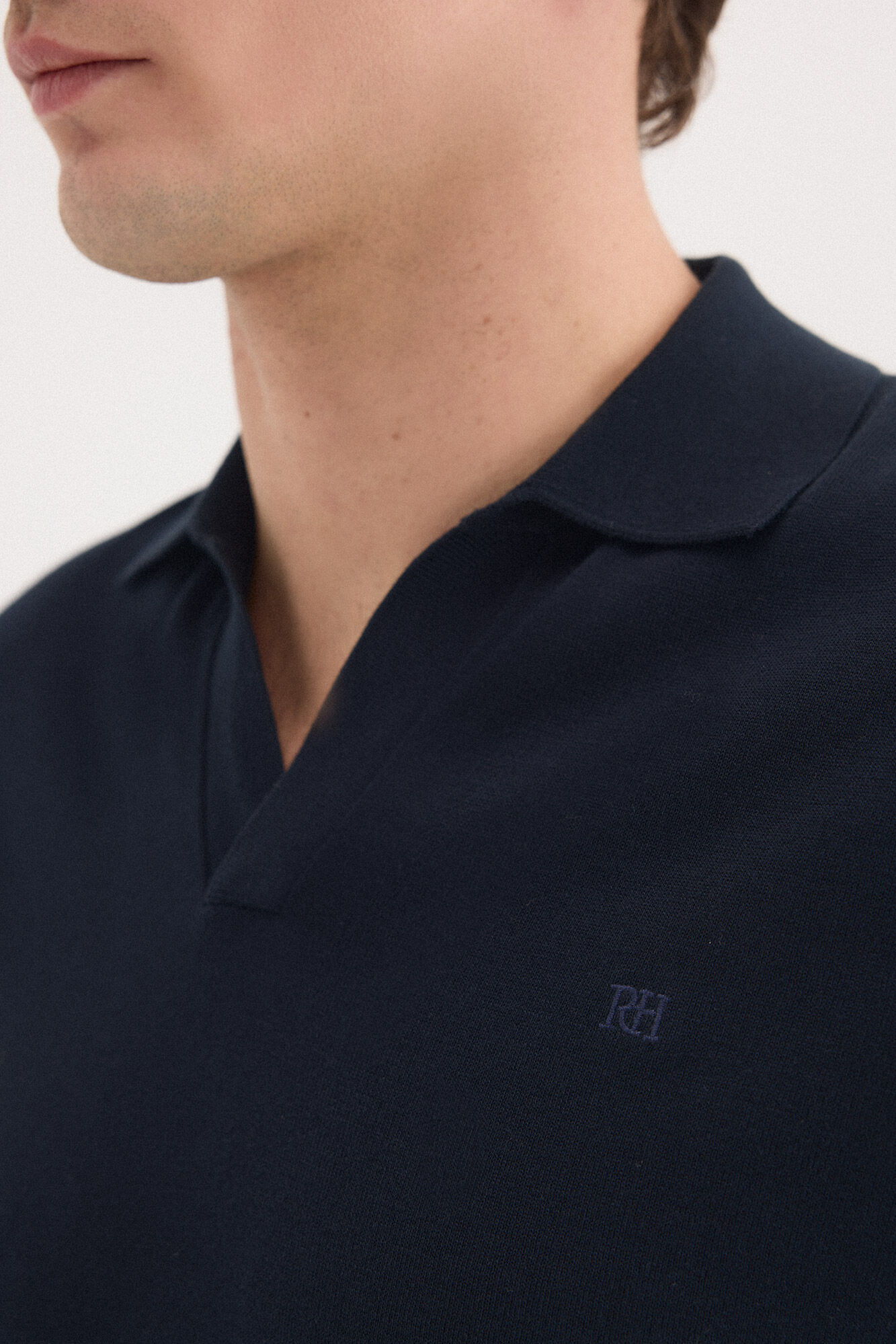 Pedro del Hierro Camisola polo premium manga curta em algod&atilde;o Azul