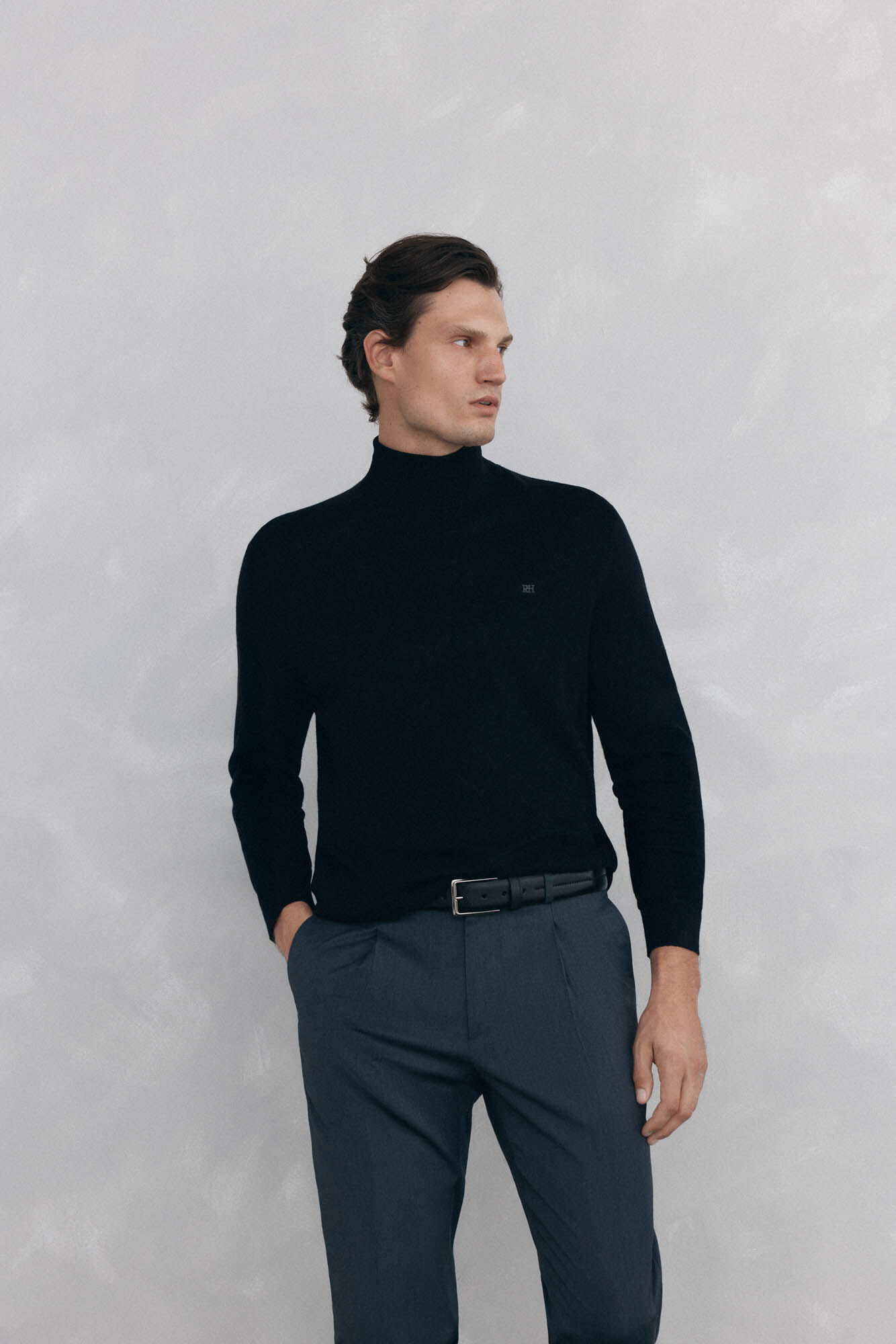 Pedro del Hierro Camisola gola cisne Preto