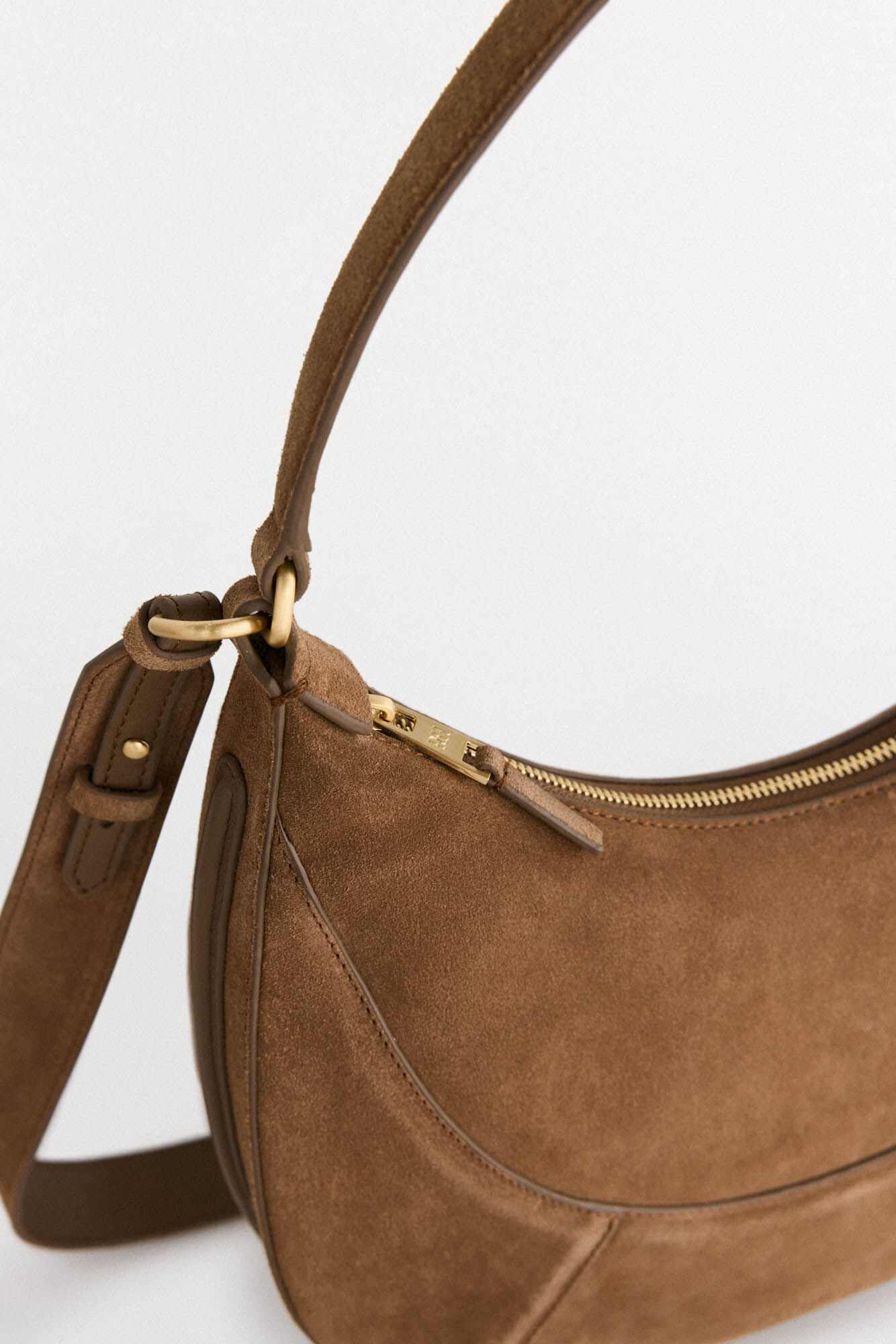 Pedro del Hierro leather hobo bag with double handle Brown