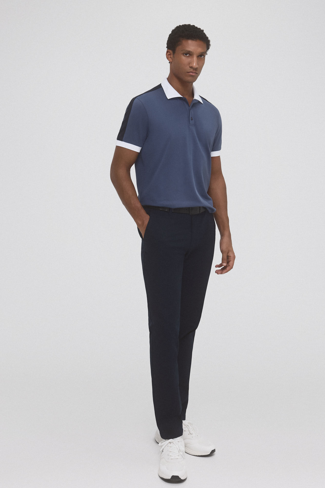 Pedro del Hierro Polo contrastes golf Azul