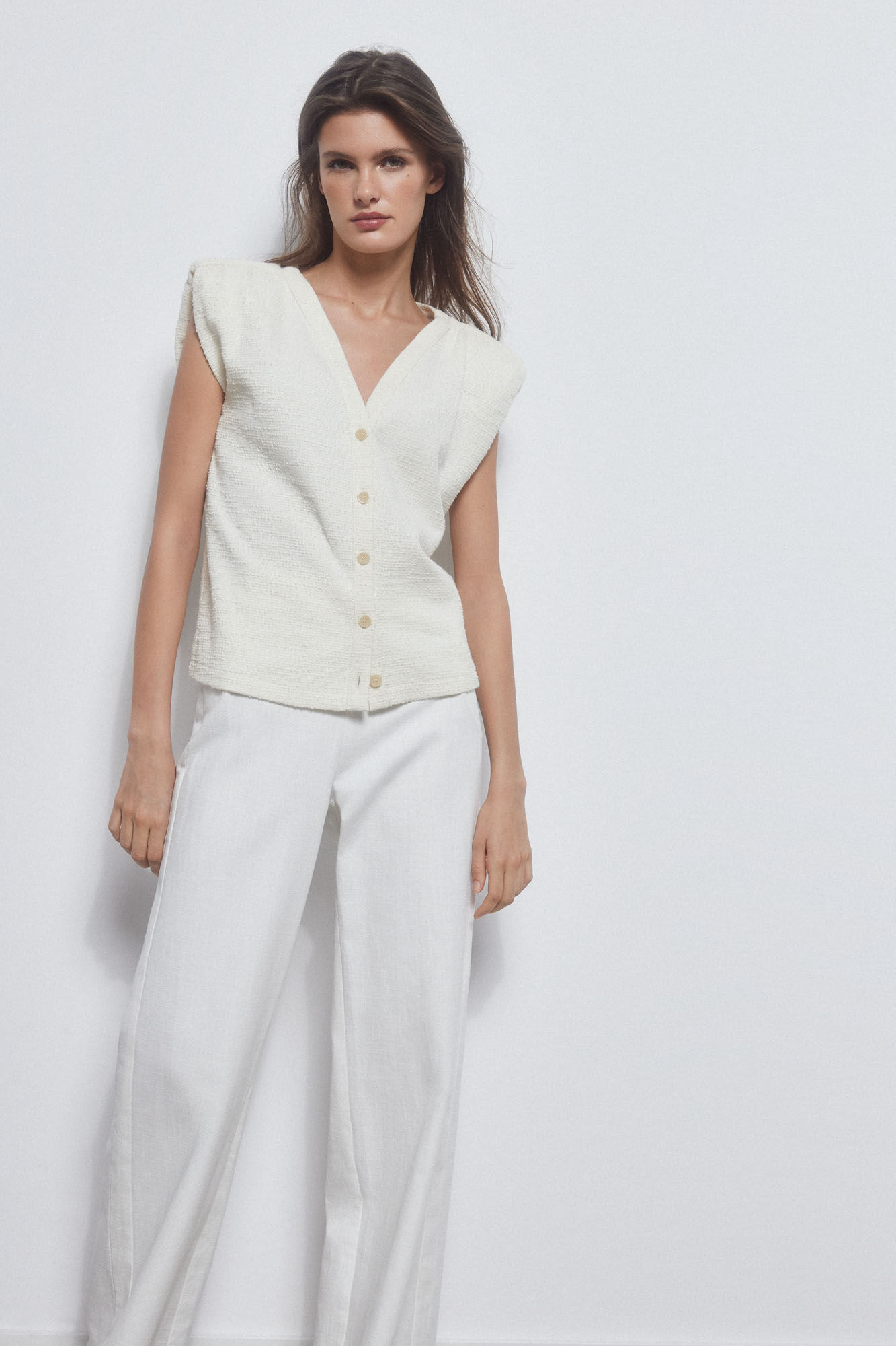 Pedro del Hierro T-shirt estrutura de colete Beige