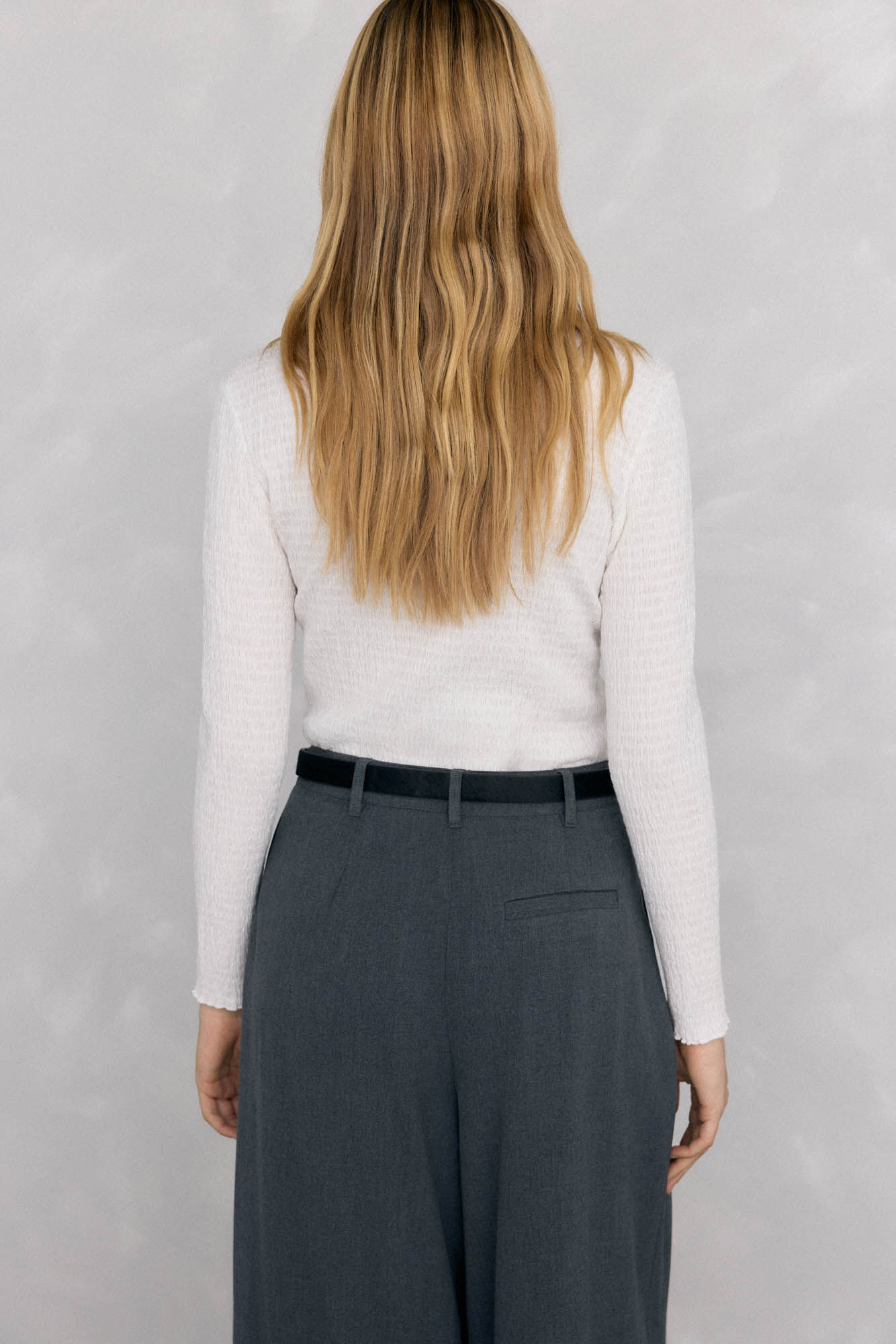 Pedro del Hierro Structured funnel neck t-shirt White