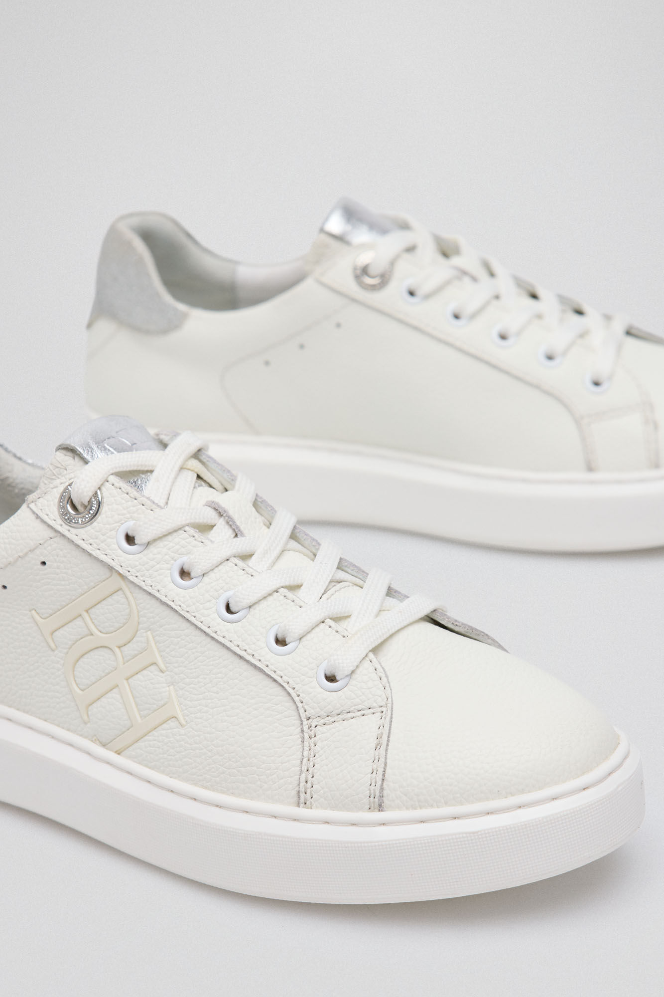 Pedro del Hierro Zapatilla logo b&aacute;sica glitter Blanco
