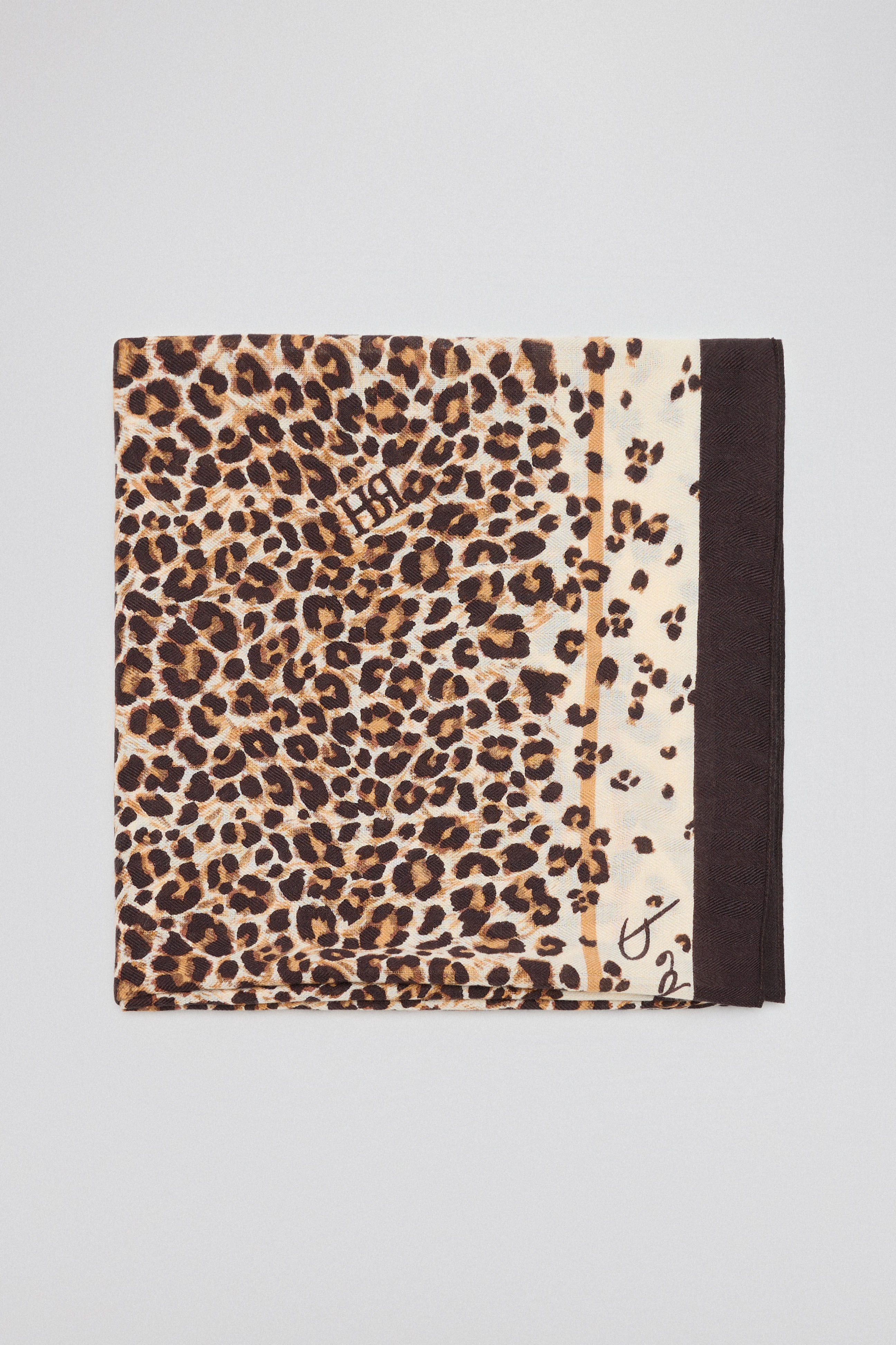 Pedro del Hierro Animal stain scarf Brown