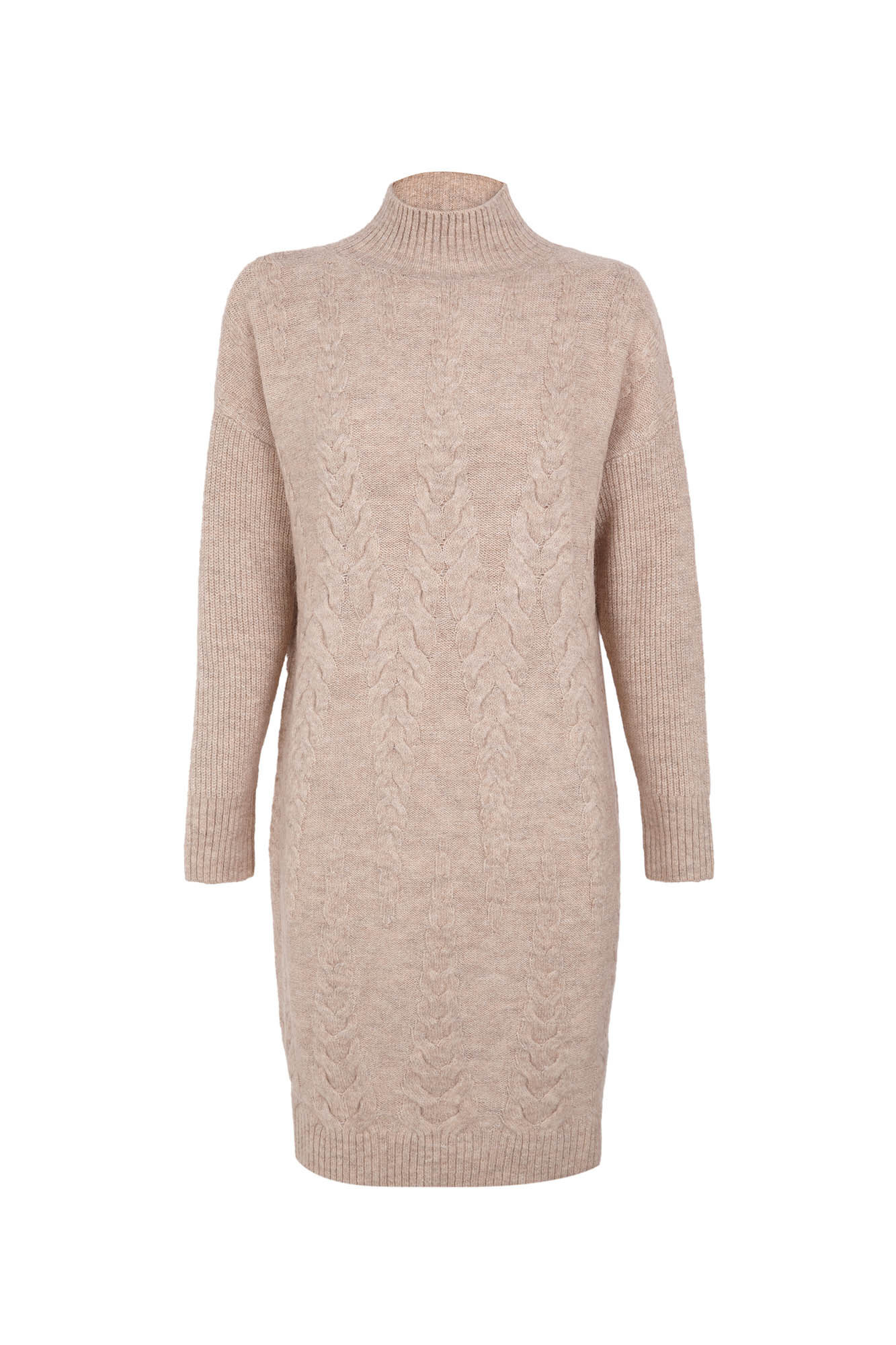 Pedro del Hierro Jersey-knit cross-knit dress Beige