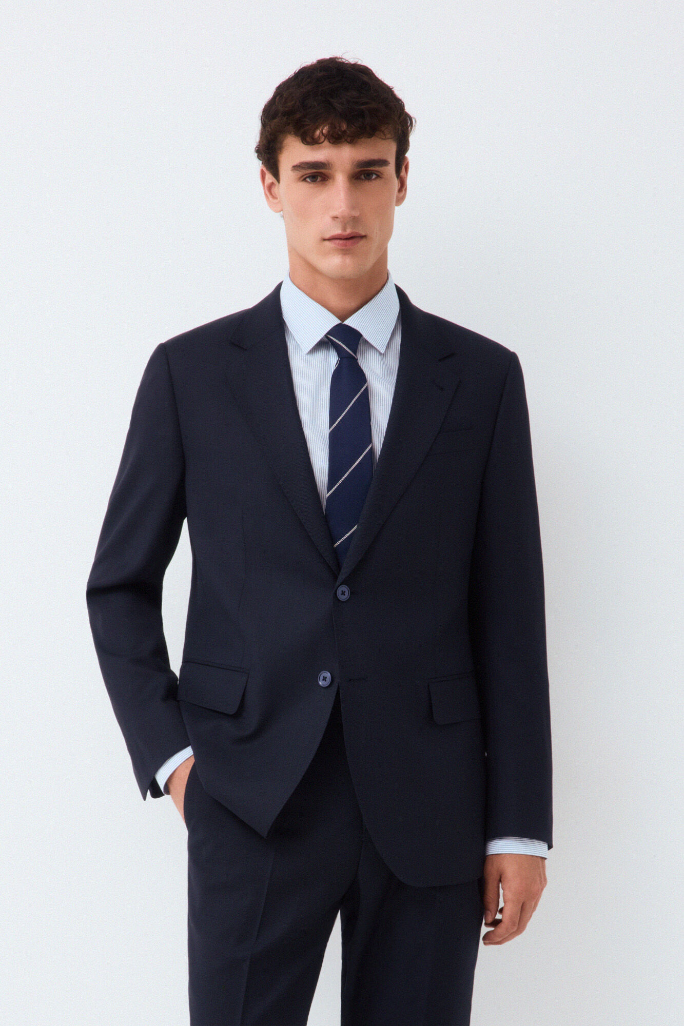 Pedro del Hierro Birdseye slim fit coordinated suit blazer