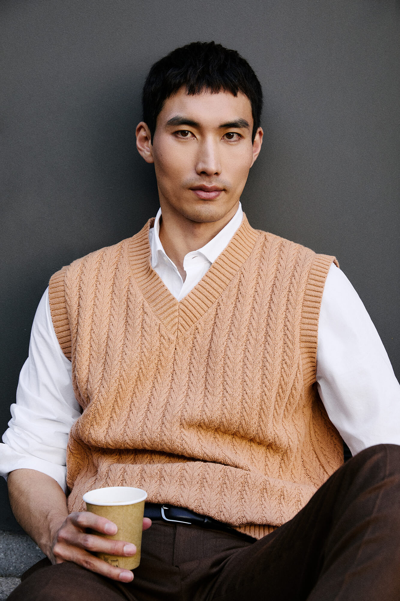 Pedro del Hierro Structured vest with a marked structure