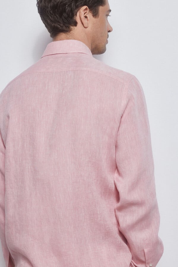 Pedro del Hierro Plain linen shirt Pink