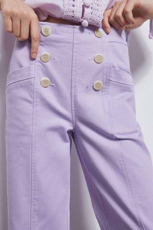 Pedro del Hierro Wide leg cropped jeans Purple