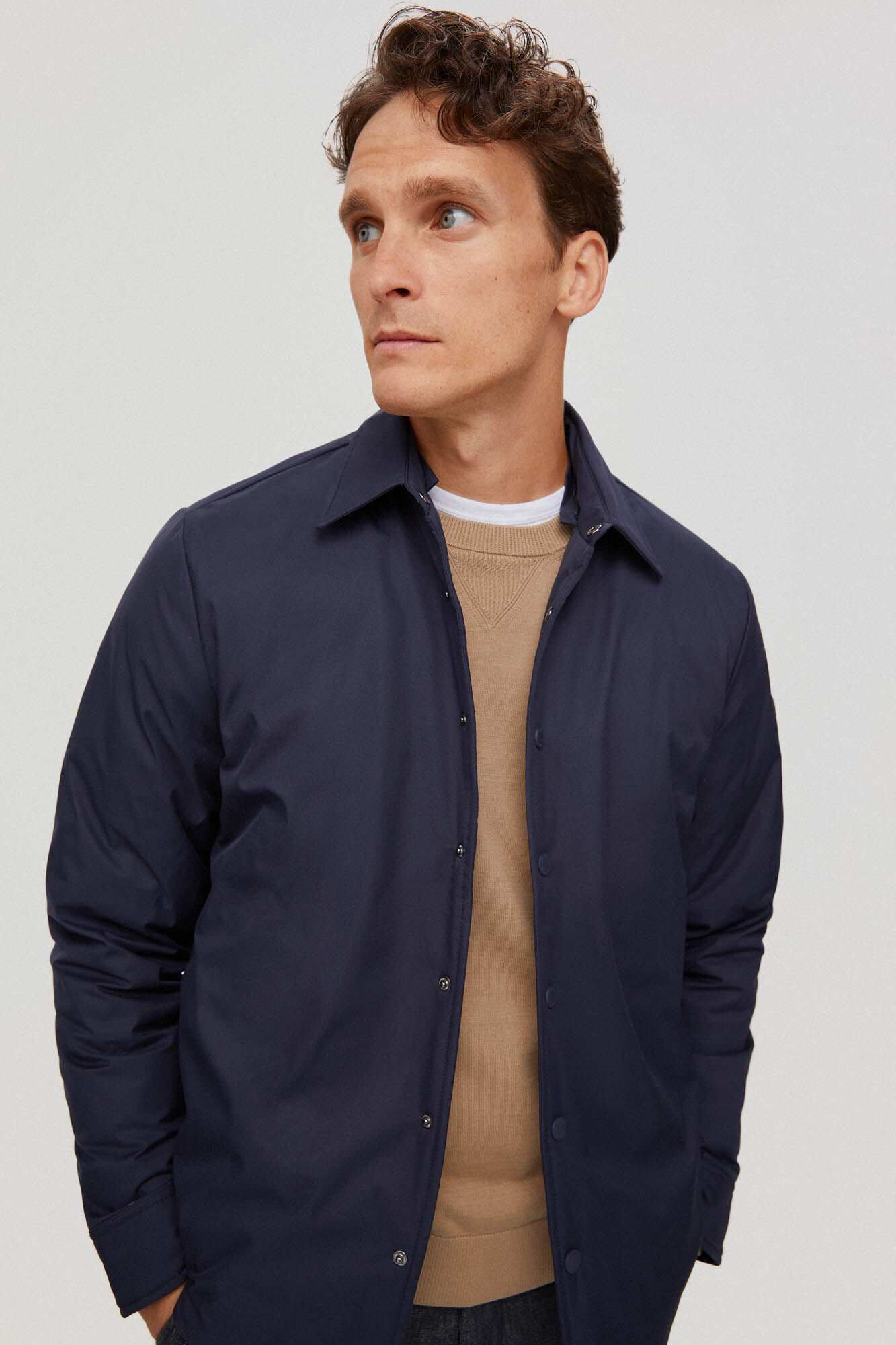 Pedro del Hierro Sobrecamisa con capucha Azul