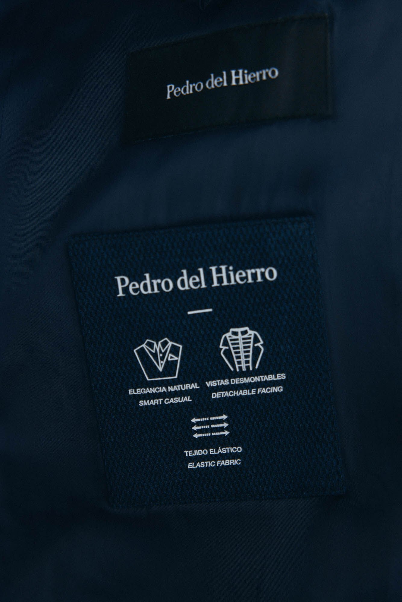 Pedro del Hierro Blazer b&aacute;sico de malha com vistas remov&iacute;veis Azul