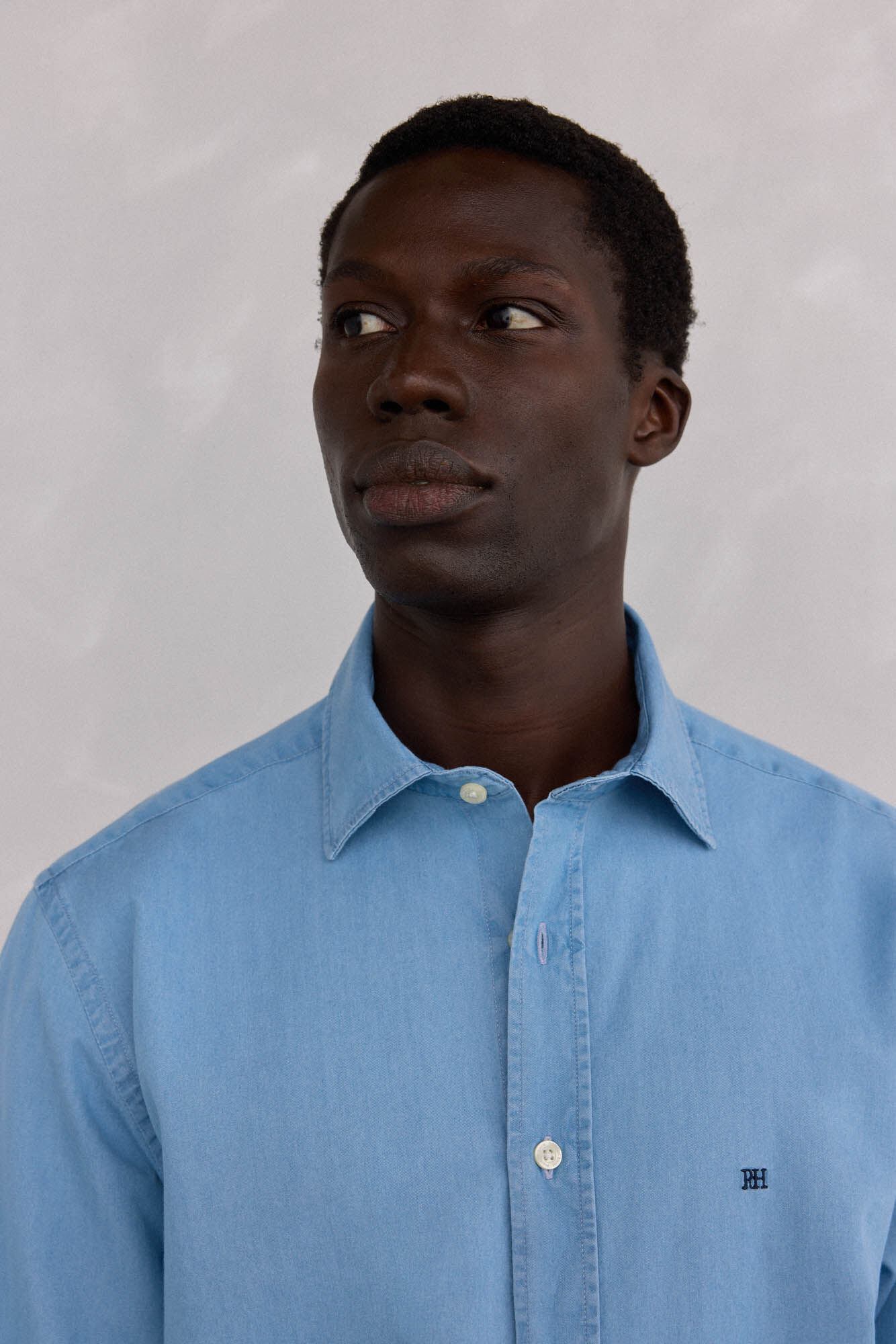 Pedro del Hierro Italian fabric denim shirt Blue