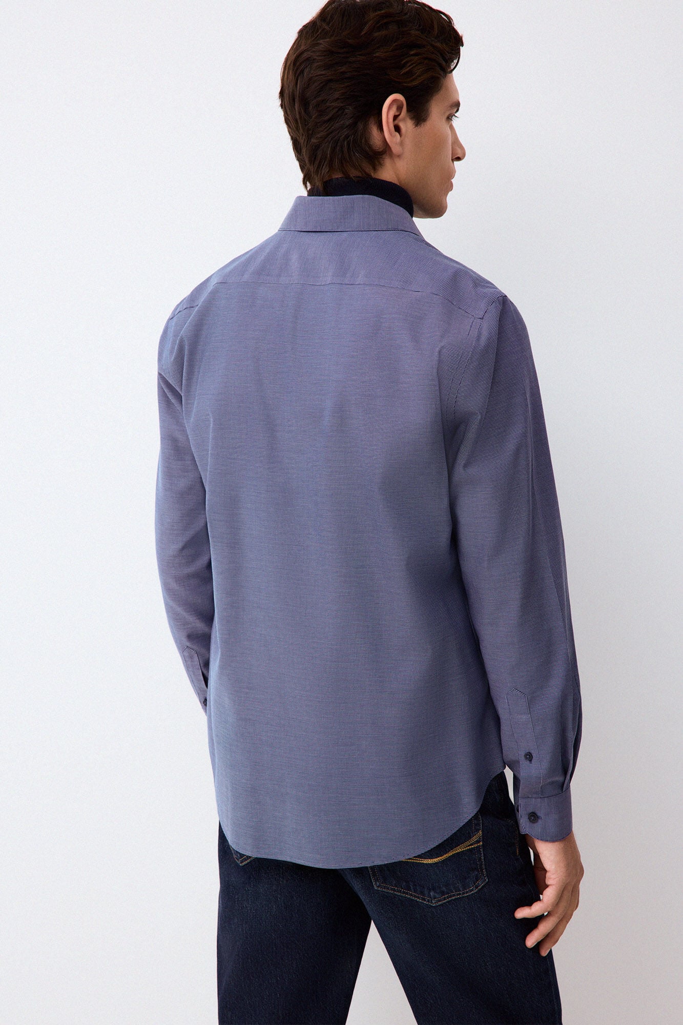Pedro del Hierro Non-iron + anti-stain slim fit dress shirt Blue