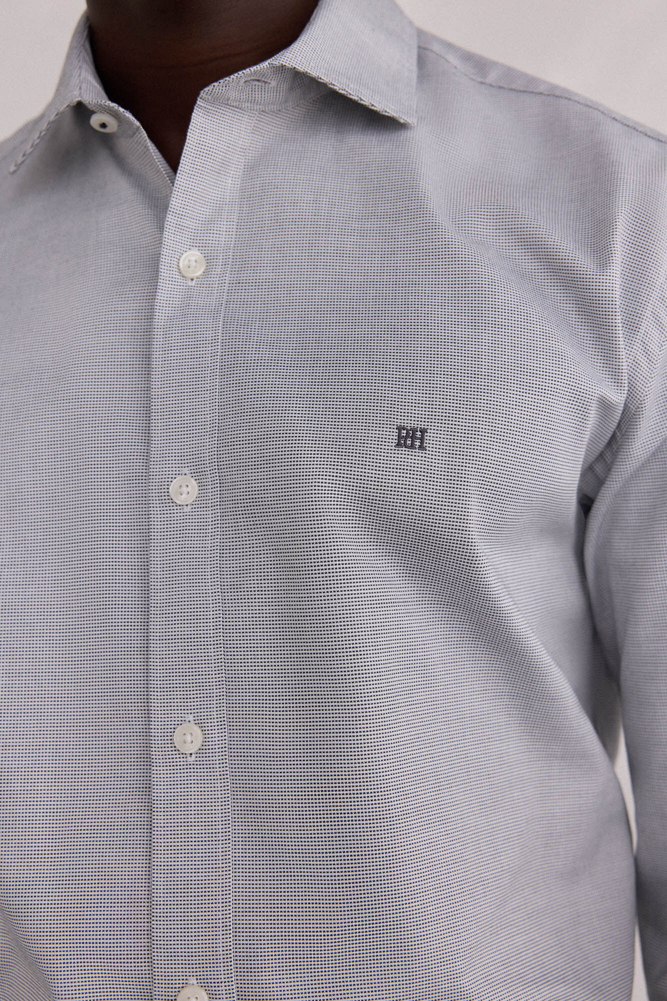 Pedro del Hierro Easy-iron structured shirt + anti-odor regular fit Grey