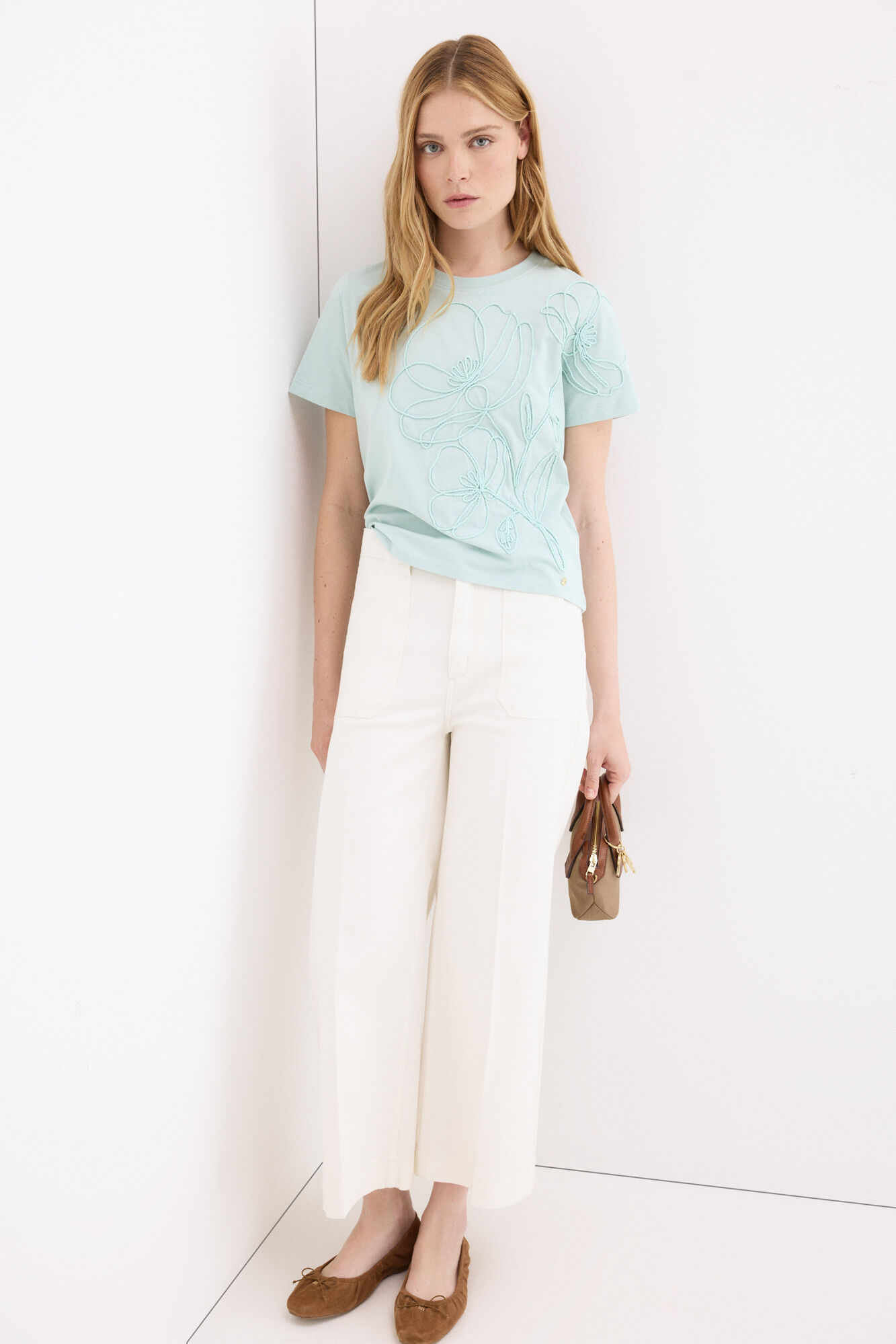 Pedro del Hierro Embroidered cord short sleeve T-shirt