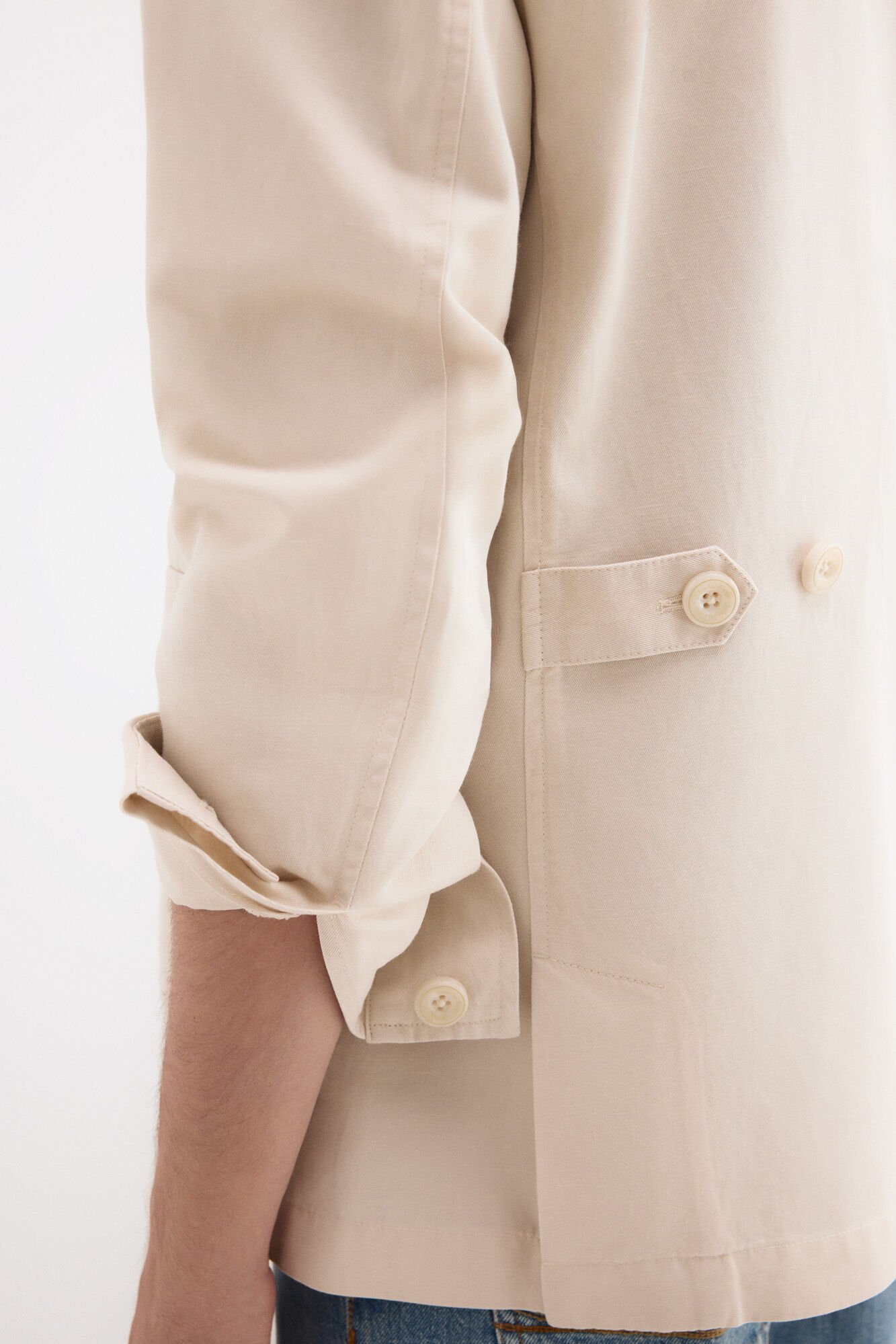 Pedro del Hierro Linen blend overshirt Beige