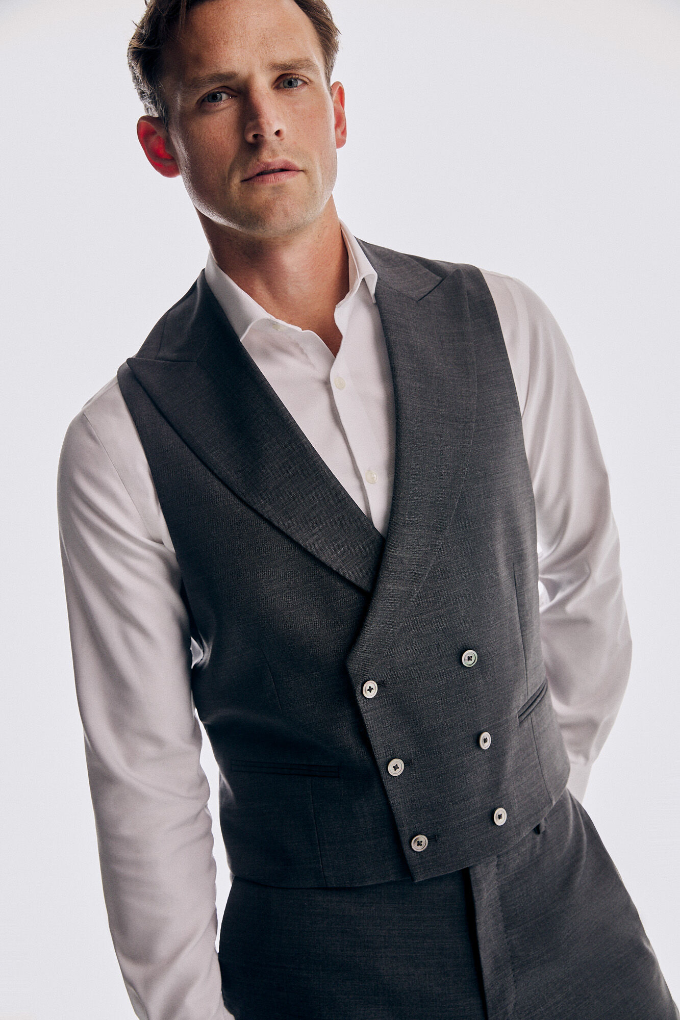 Pedro del Hierro Colete cinzento tailored fit Cizento