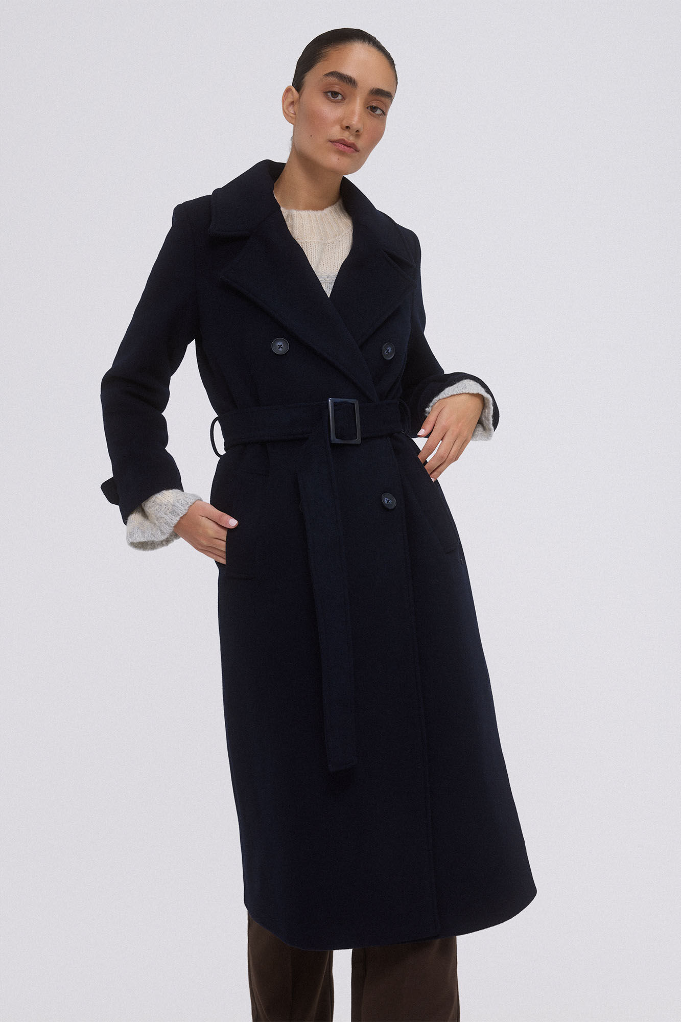 Pedro del Hierro Sobretudo de tecido Azul