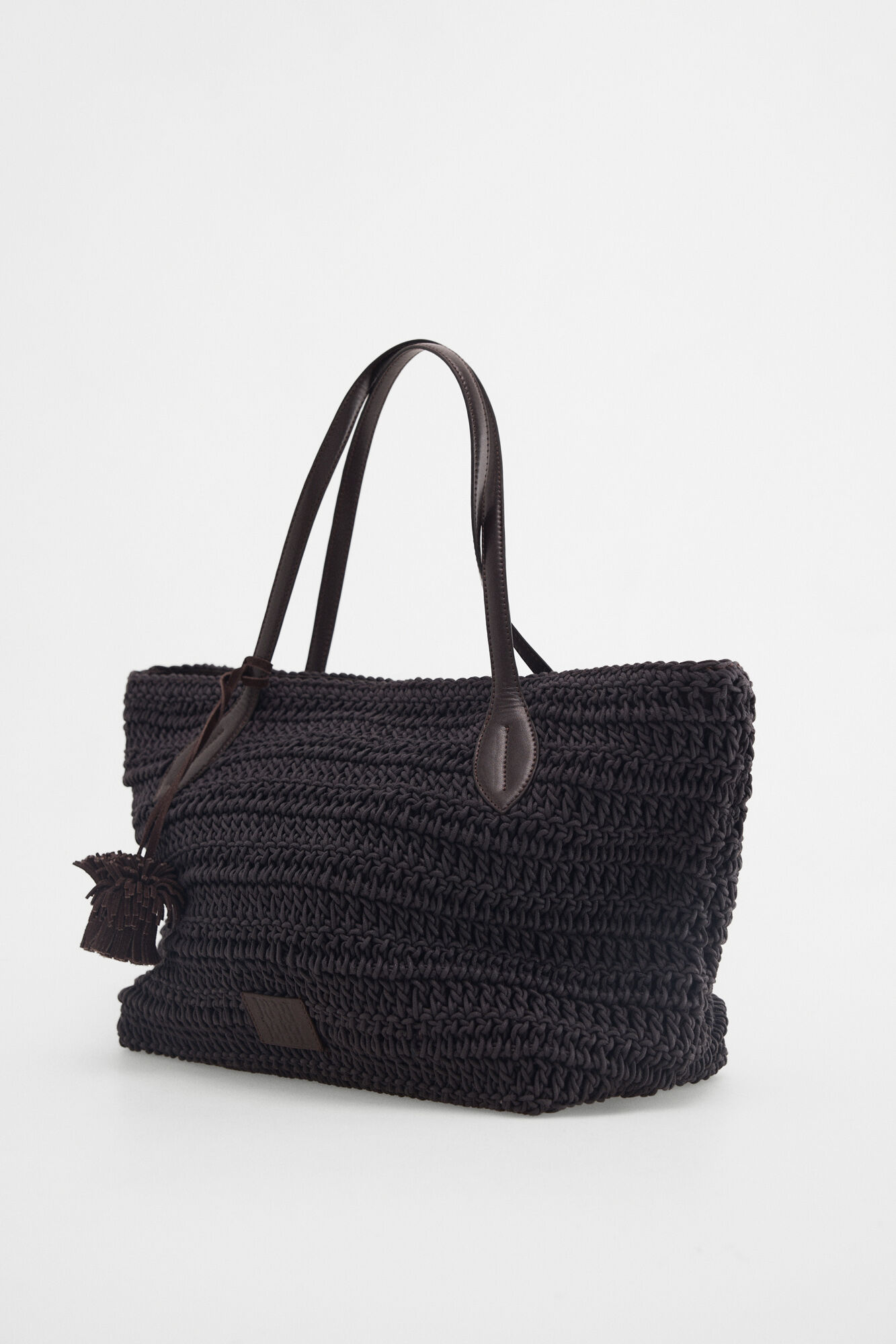 Pedro del Hierro Braided knit shopper bag Brown