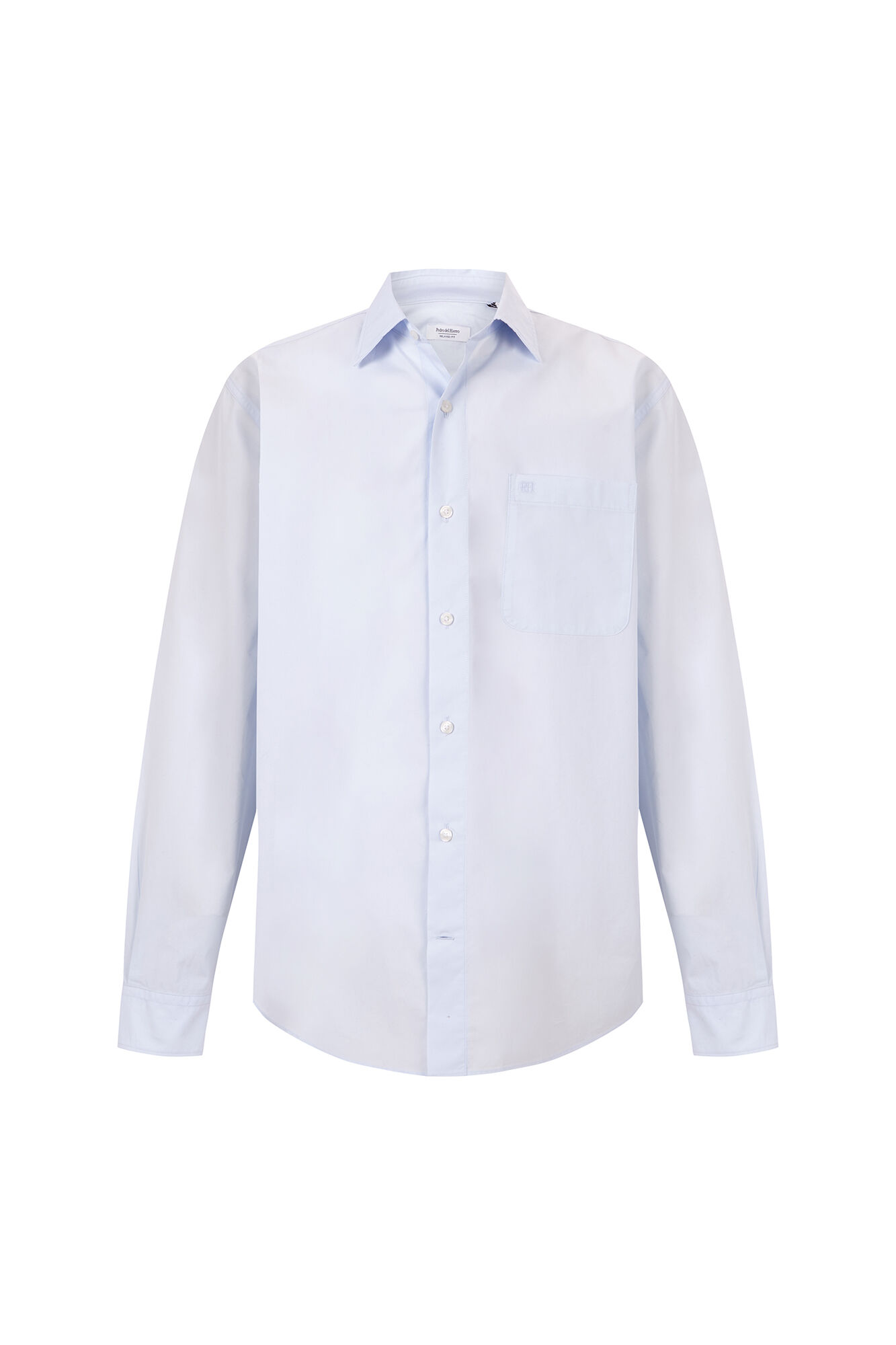 Pedro del Hierro Plain poplin relaxed fit shirt Blue
